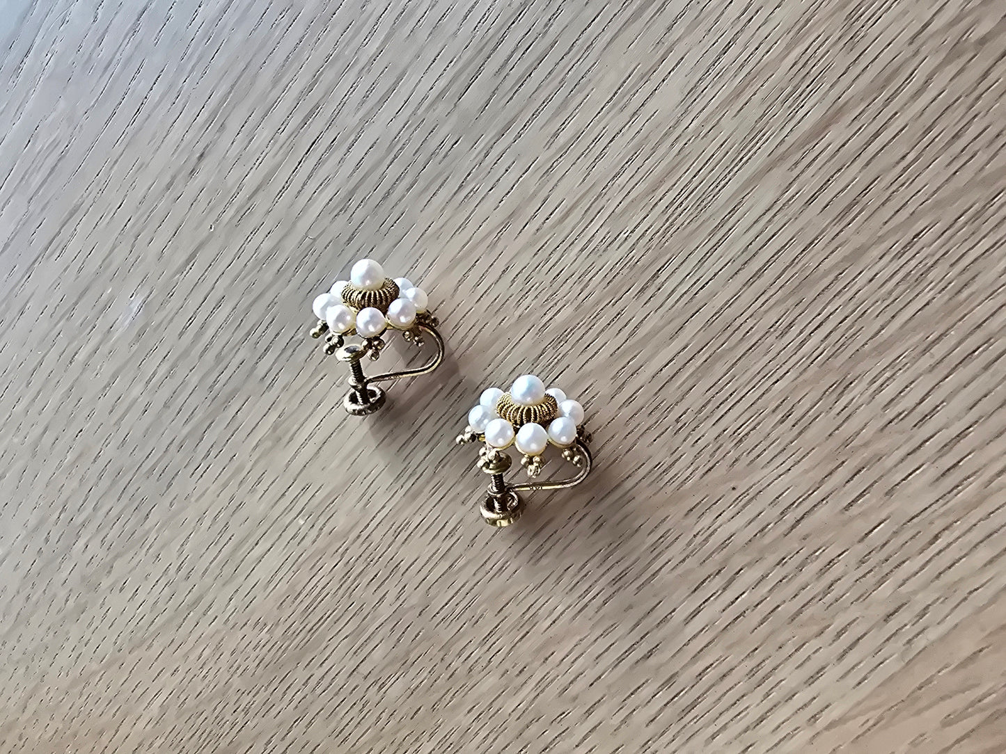 Vintage 14K Gold and Pearl Earrings