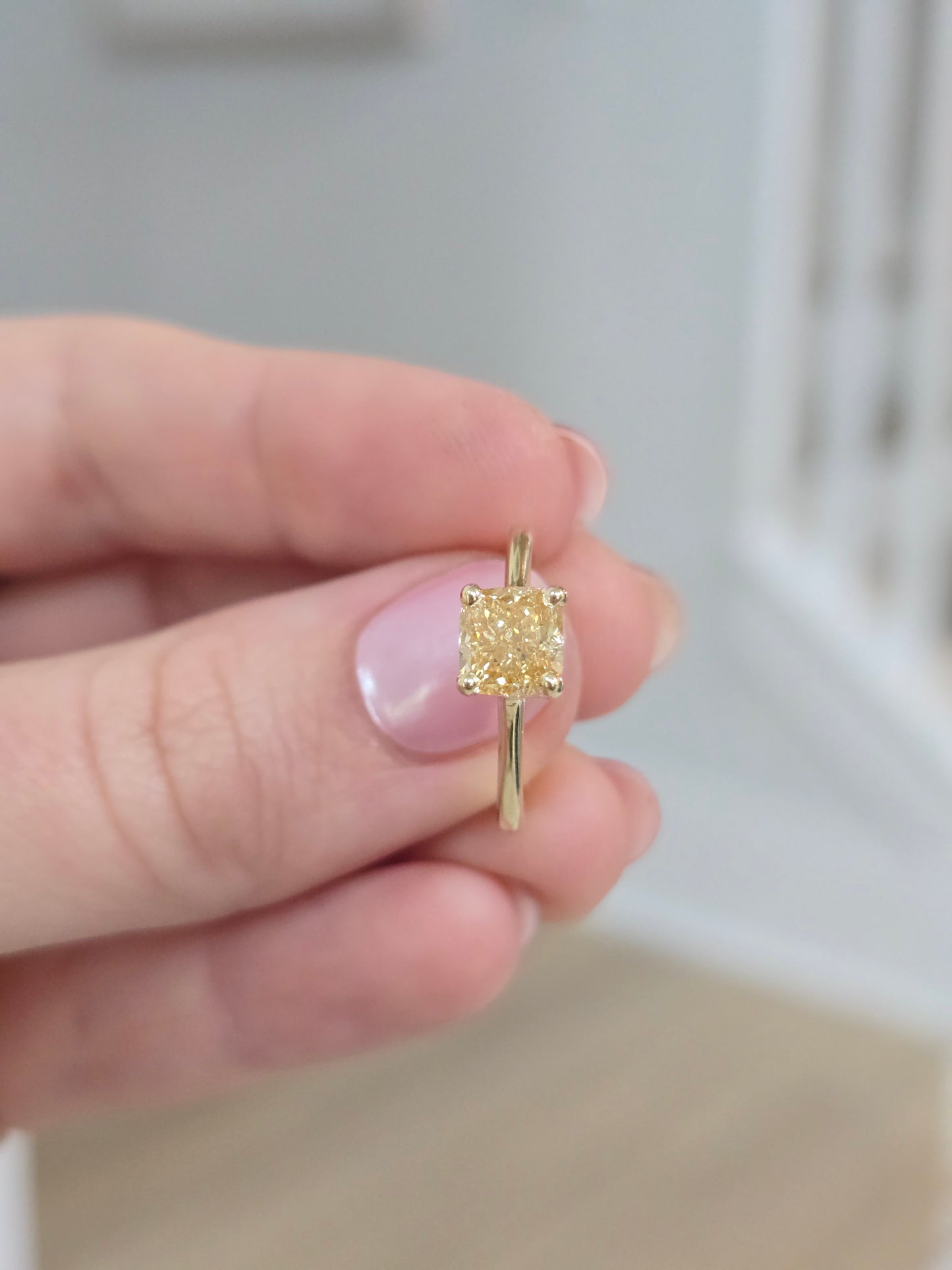 14k Yellow Gold 1.51ct Lab Grown Fancy Yellow Diamond Ring