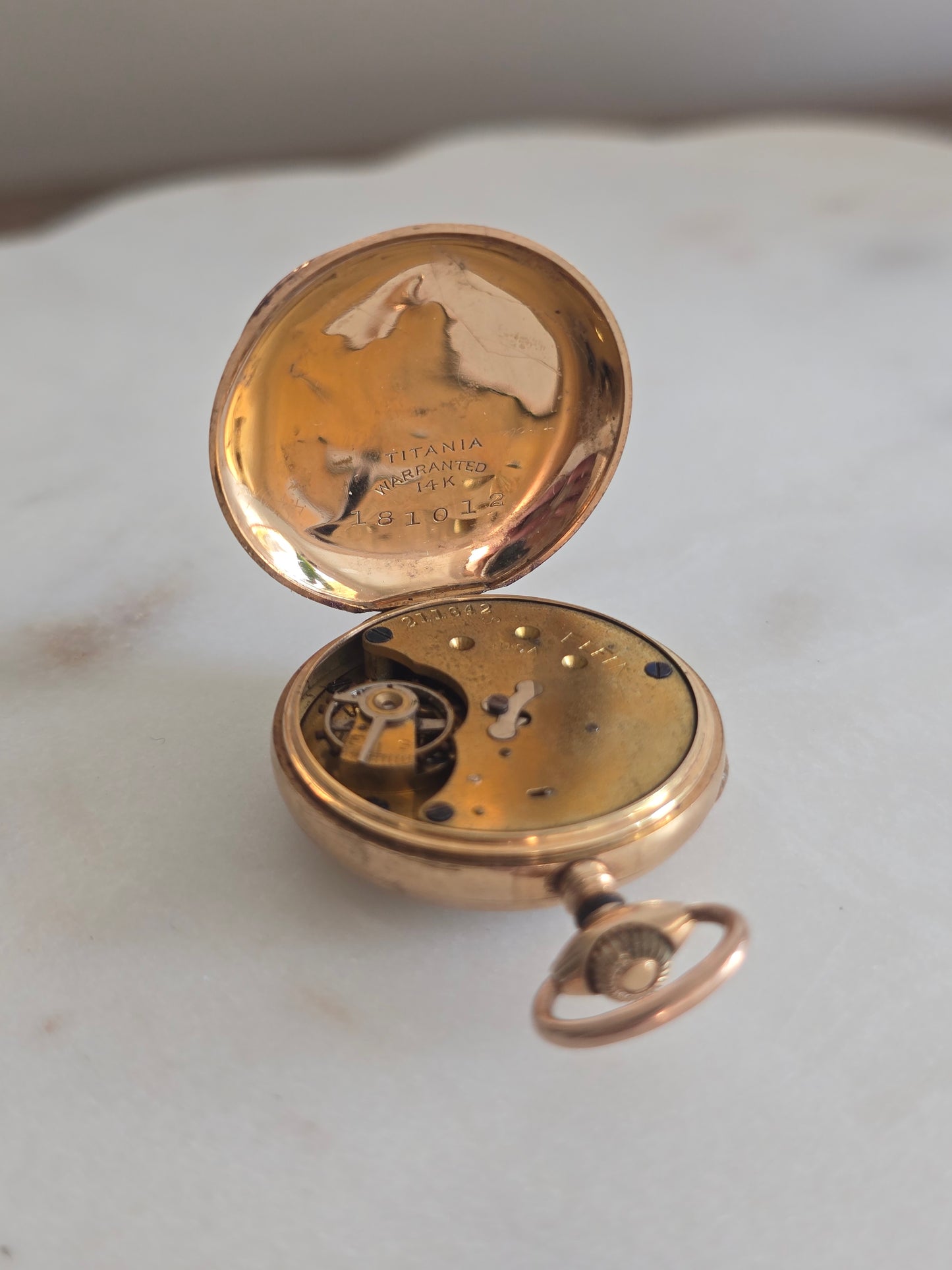 Antique 14K Gold Elfin Pocket Watch - Stem Wind - Solid Gold Case