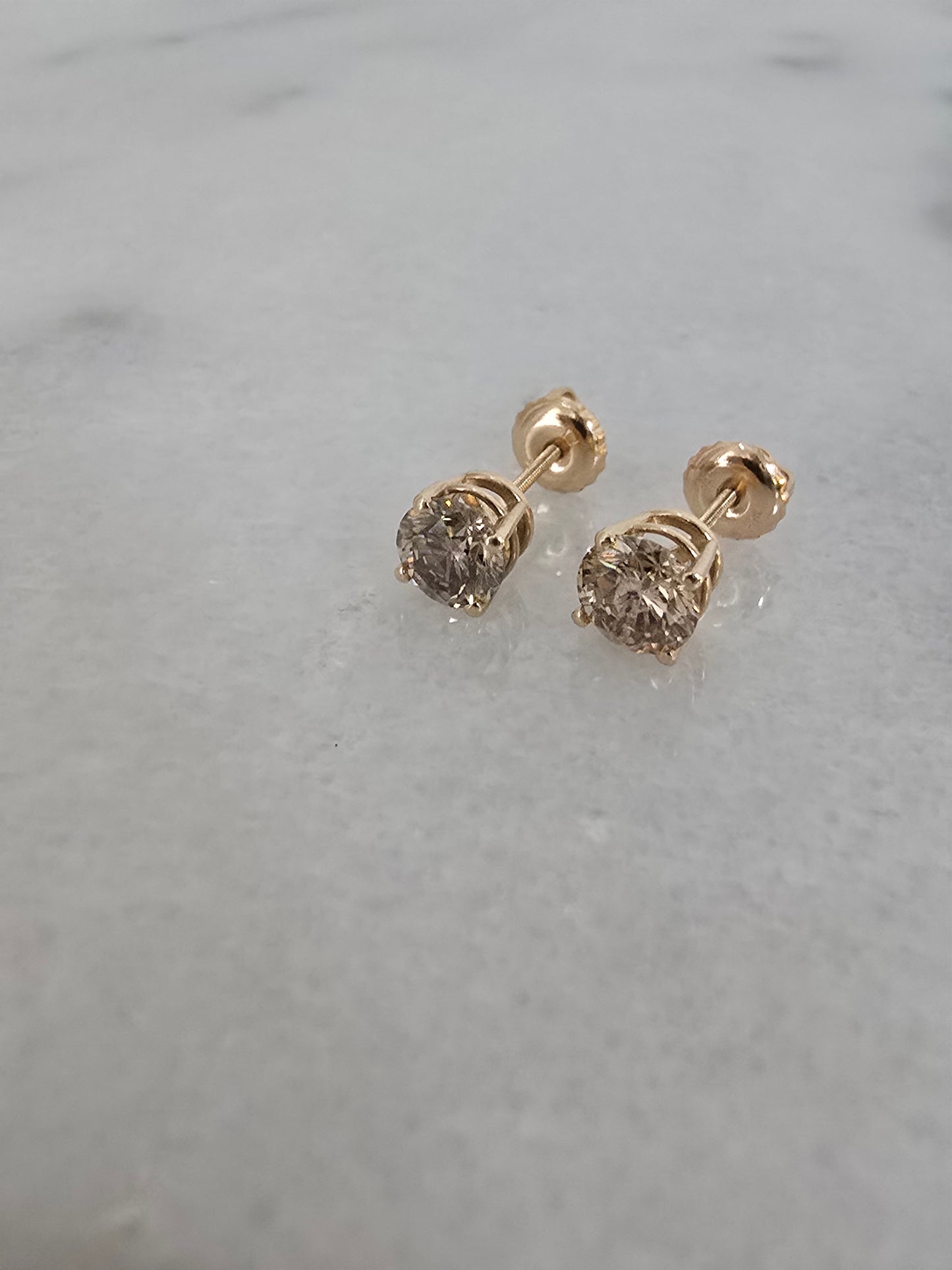 14K Fancy Brown Diamond Stud Earrings