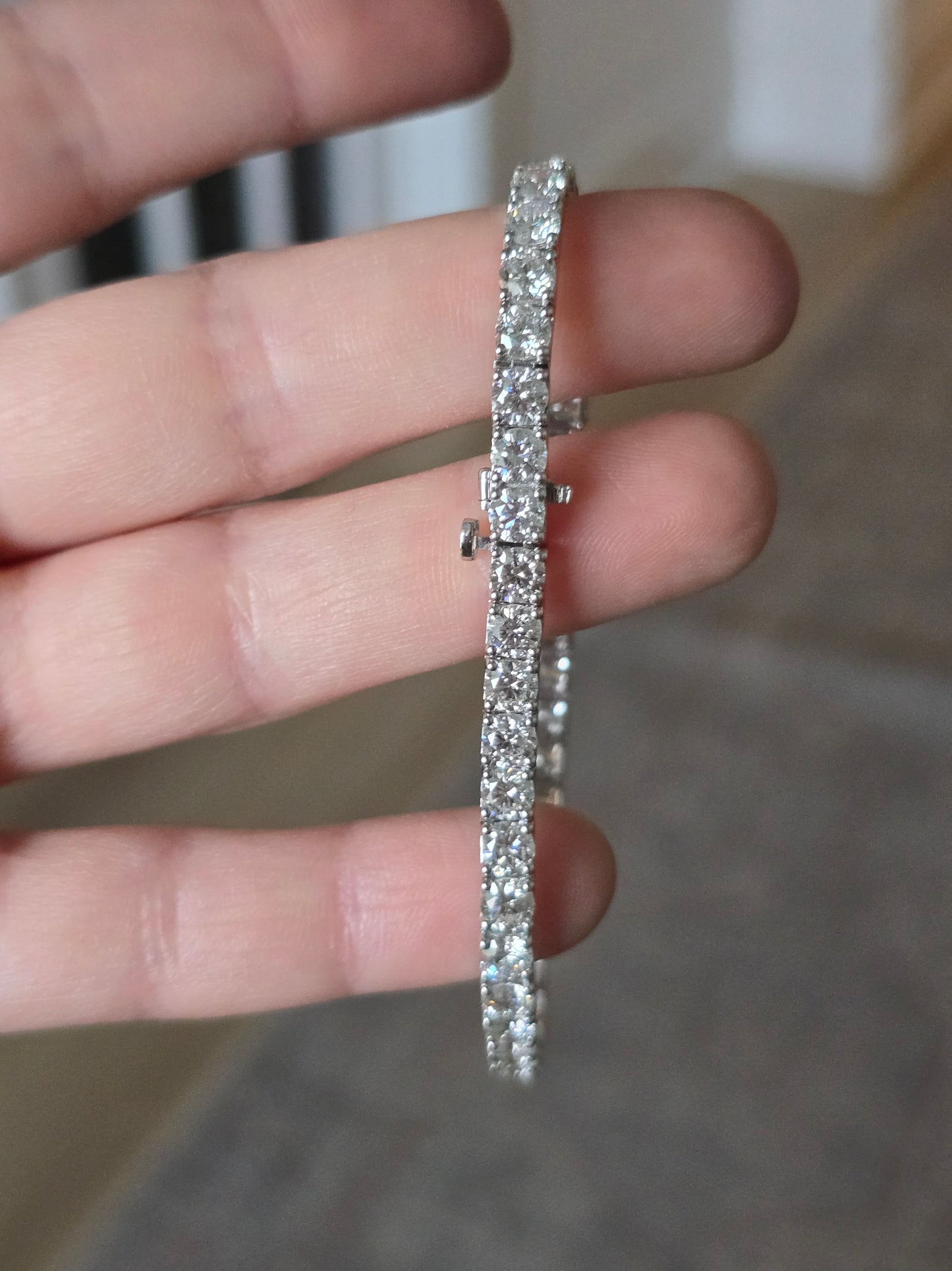 14k White Gold 10ct Lab Diamond Bracelet