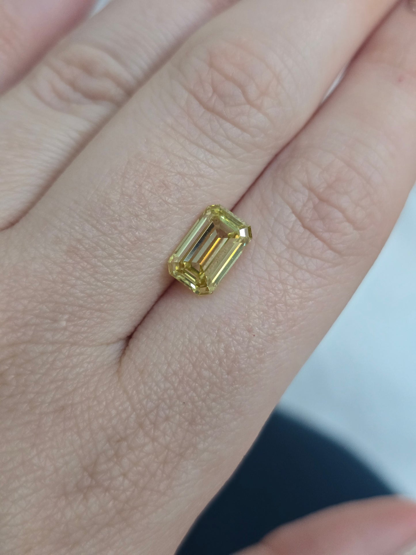 Loose 2.76 CT Lab Grown Fancy Yellow Diamond with IGI Report