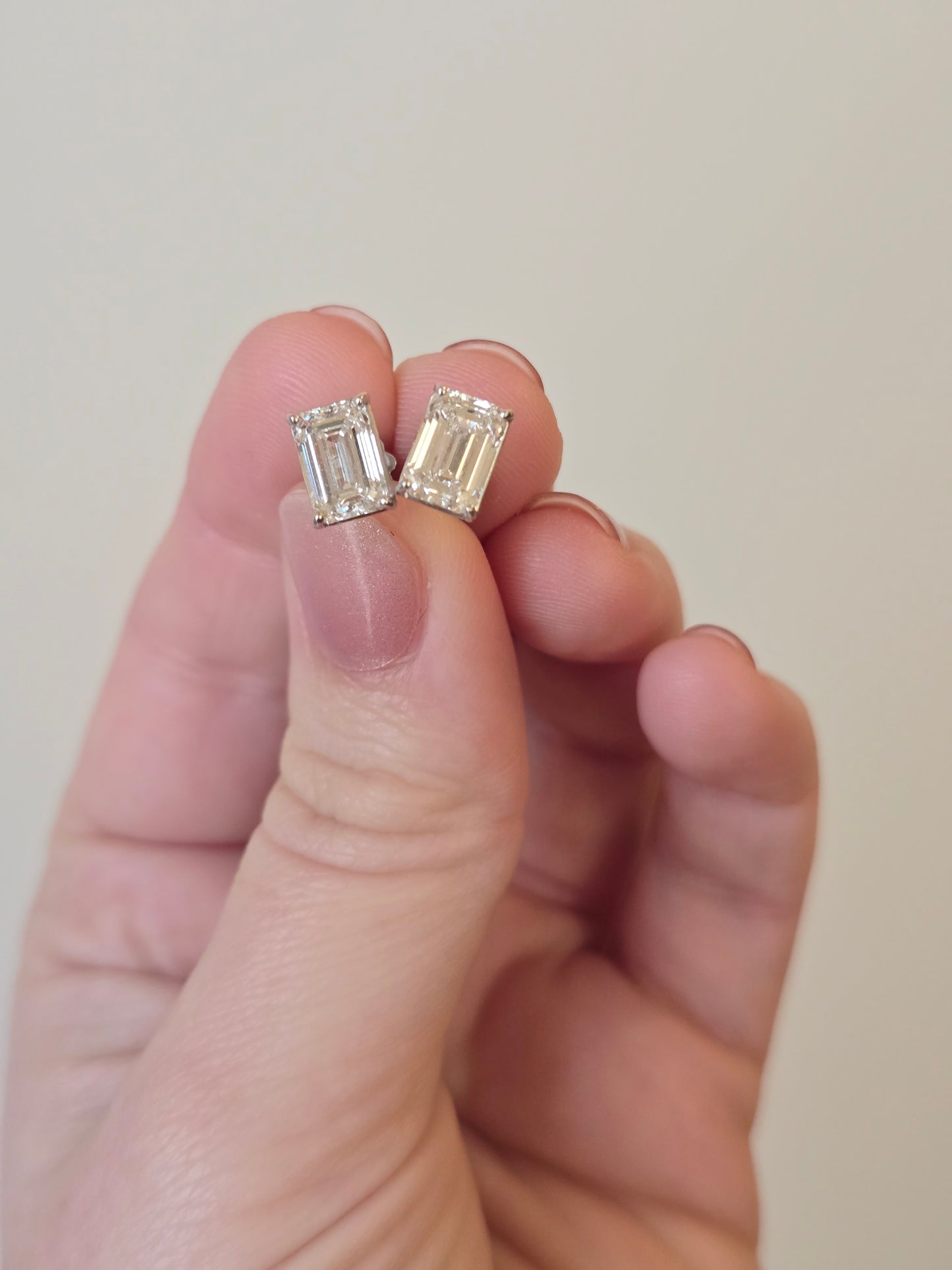 14k White Gold 3ct Lab Diamond Studs