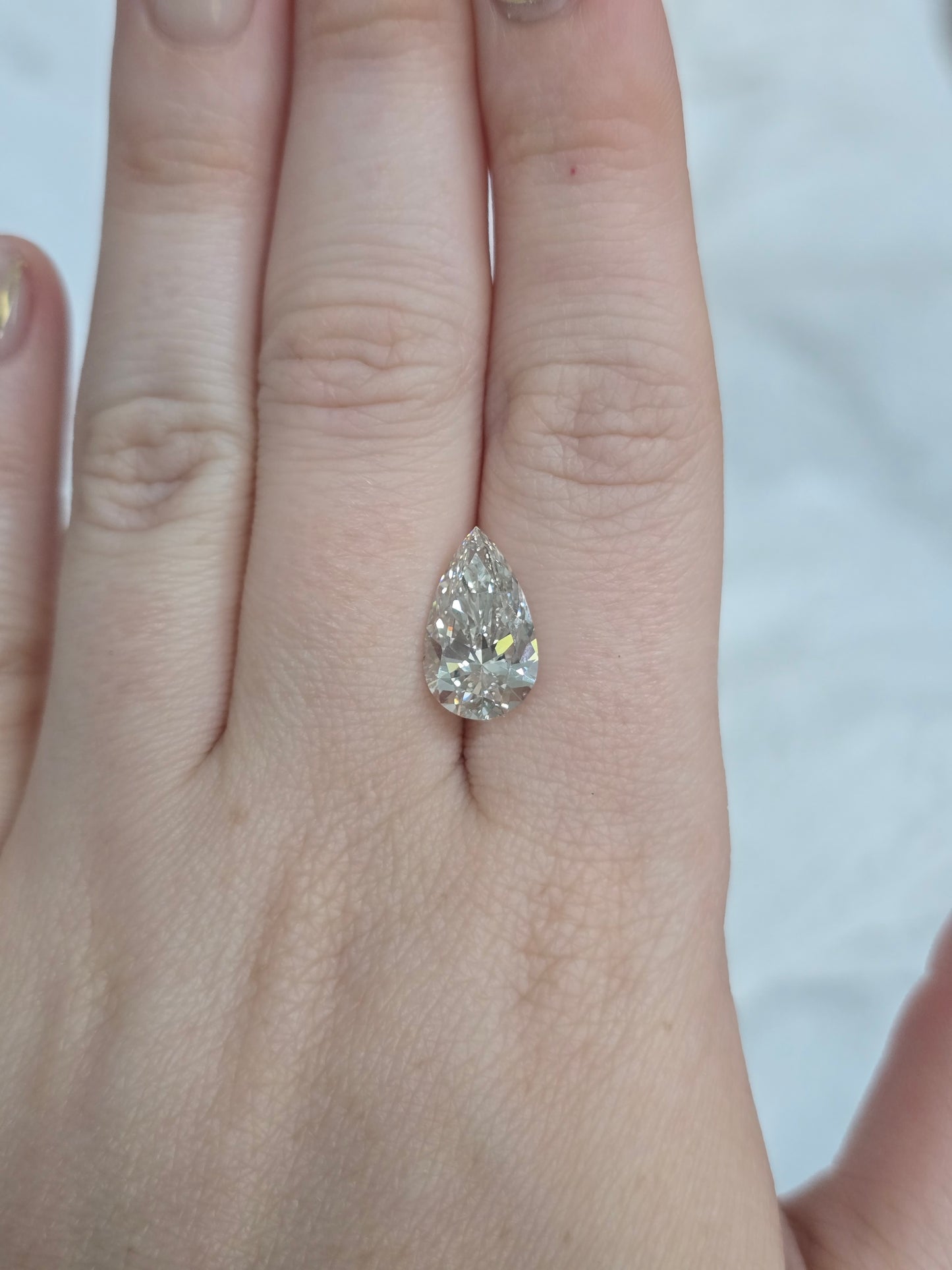 Loose 4.07 CT Pear Lab Grown Diamond with IGI Report