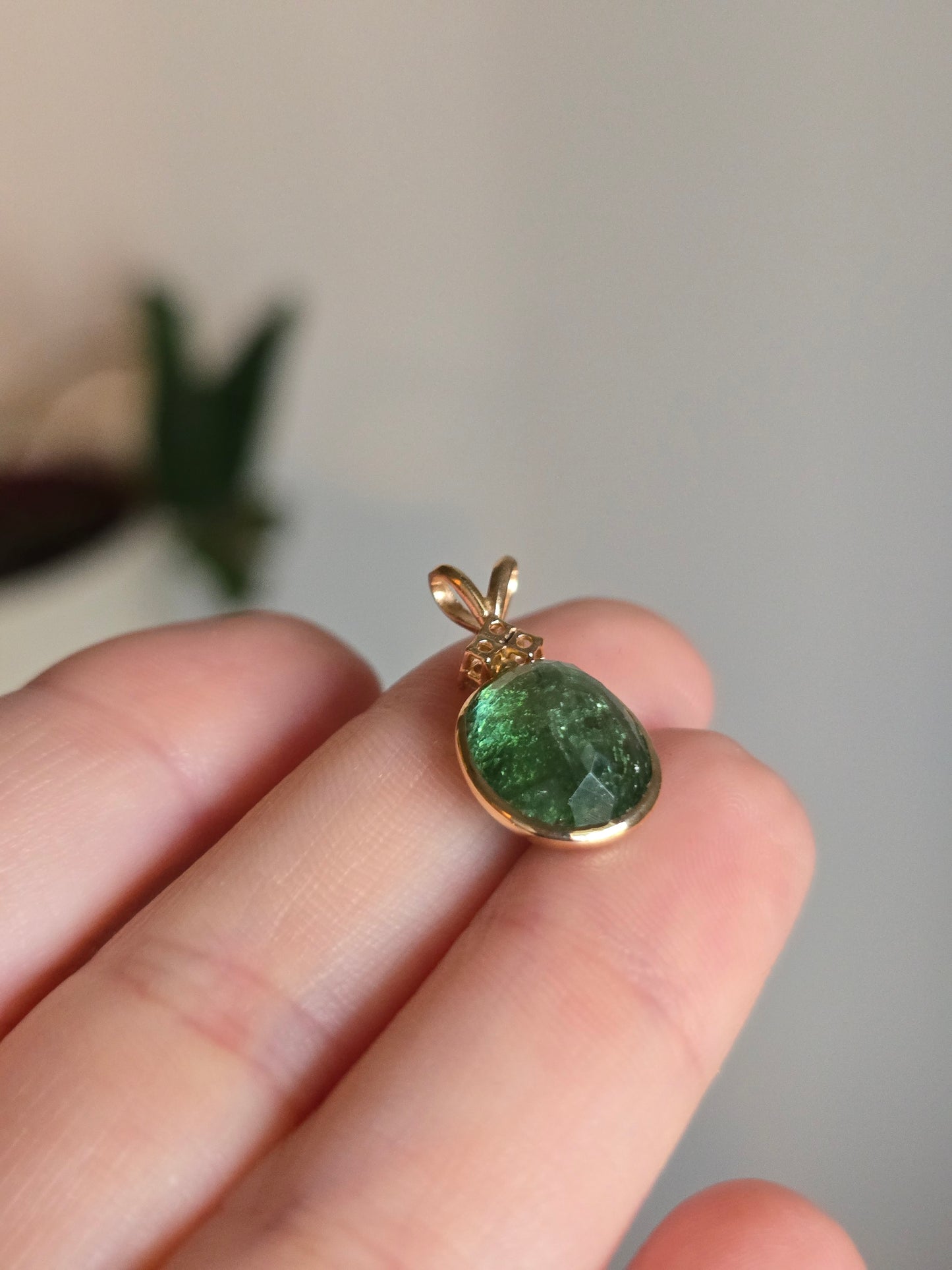 14k Yellow Gold Tourmaline Pendant