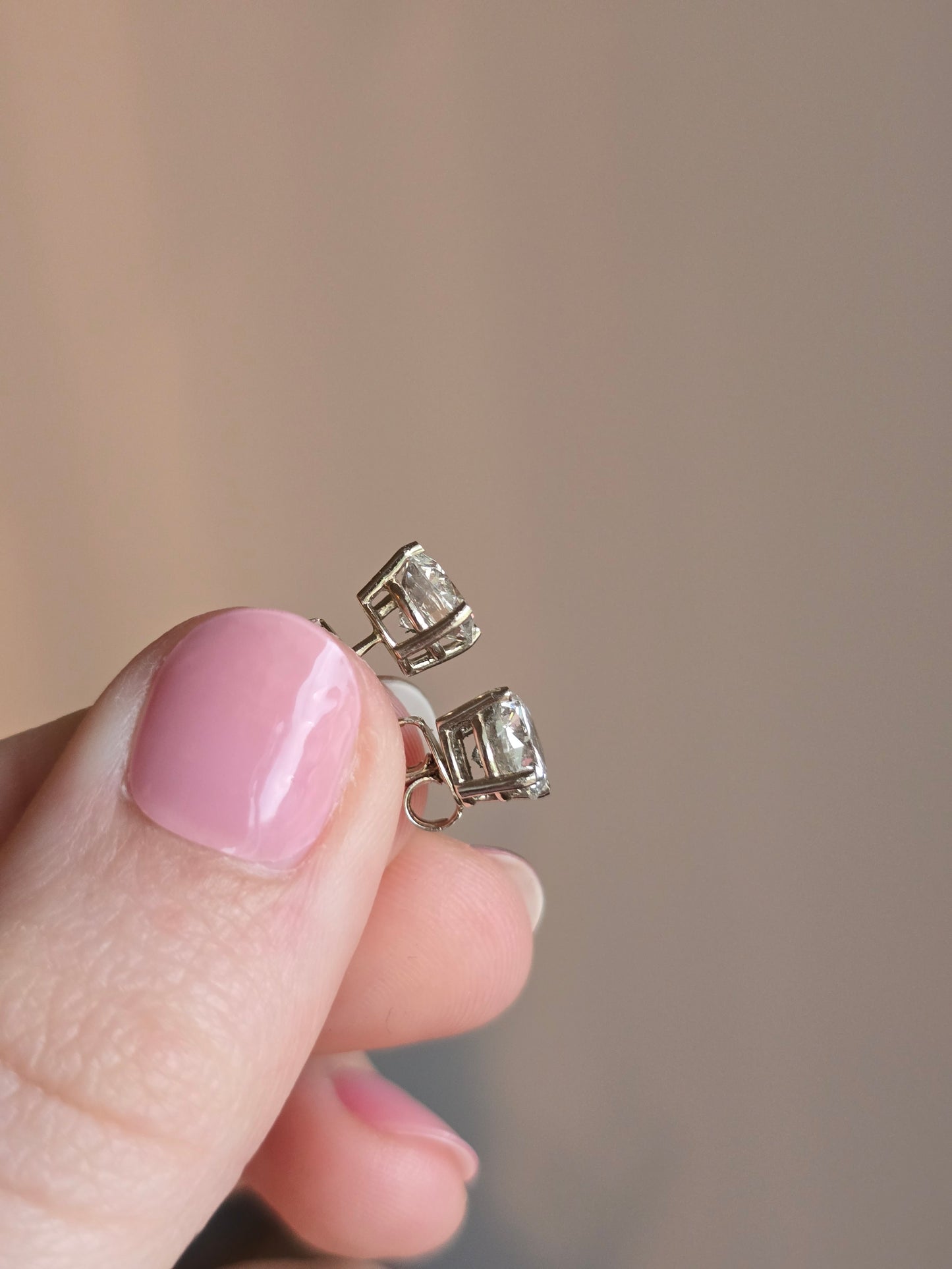 14k White Gold 2.35ct Lab Diamond Studs