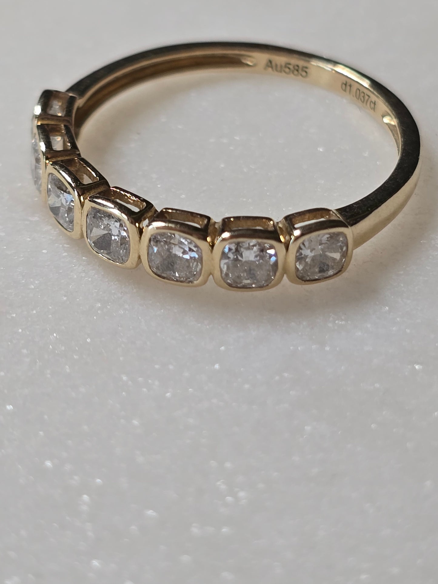 14k 1ct Lab Diamond Cushion Bezel Band