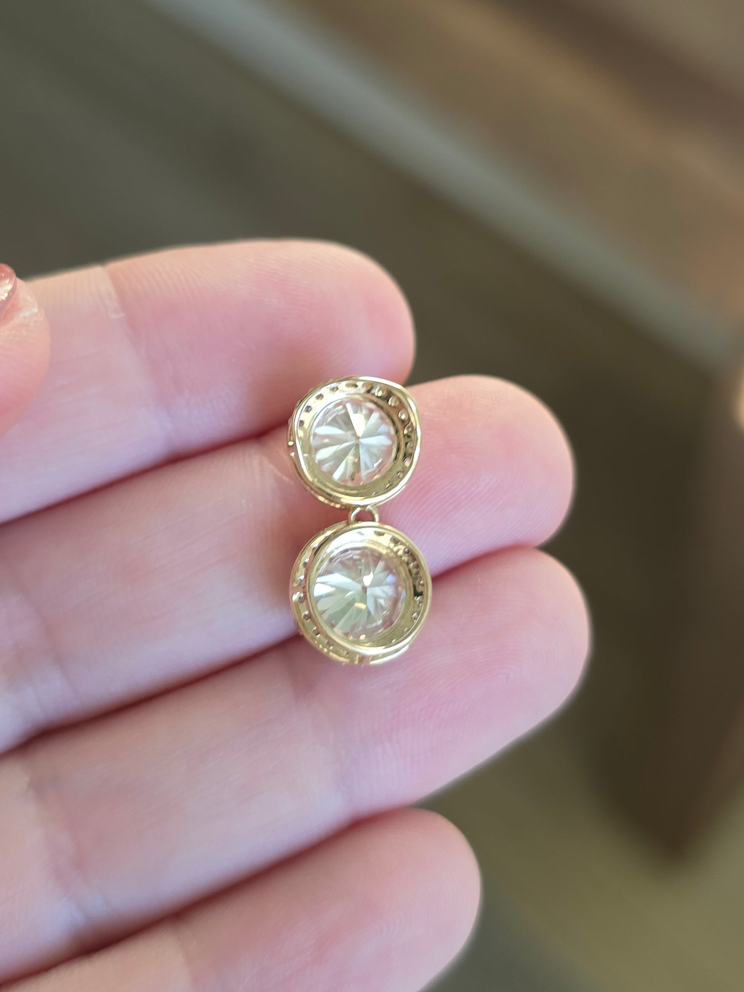 14K Yellow Gold Moissanite Pendant