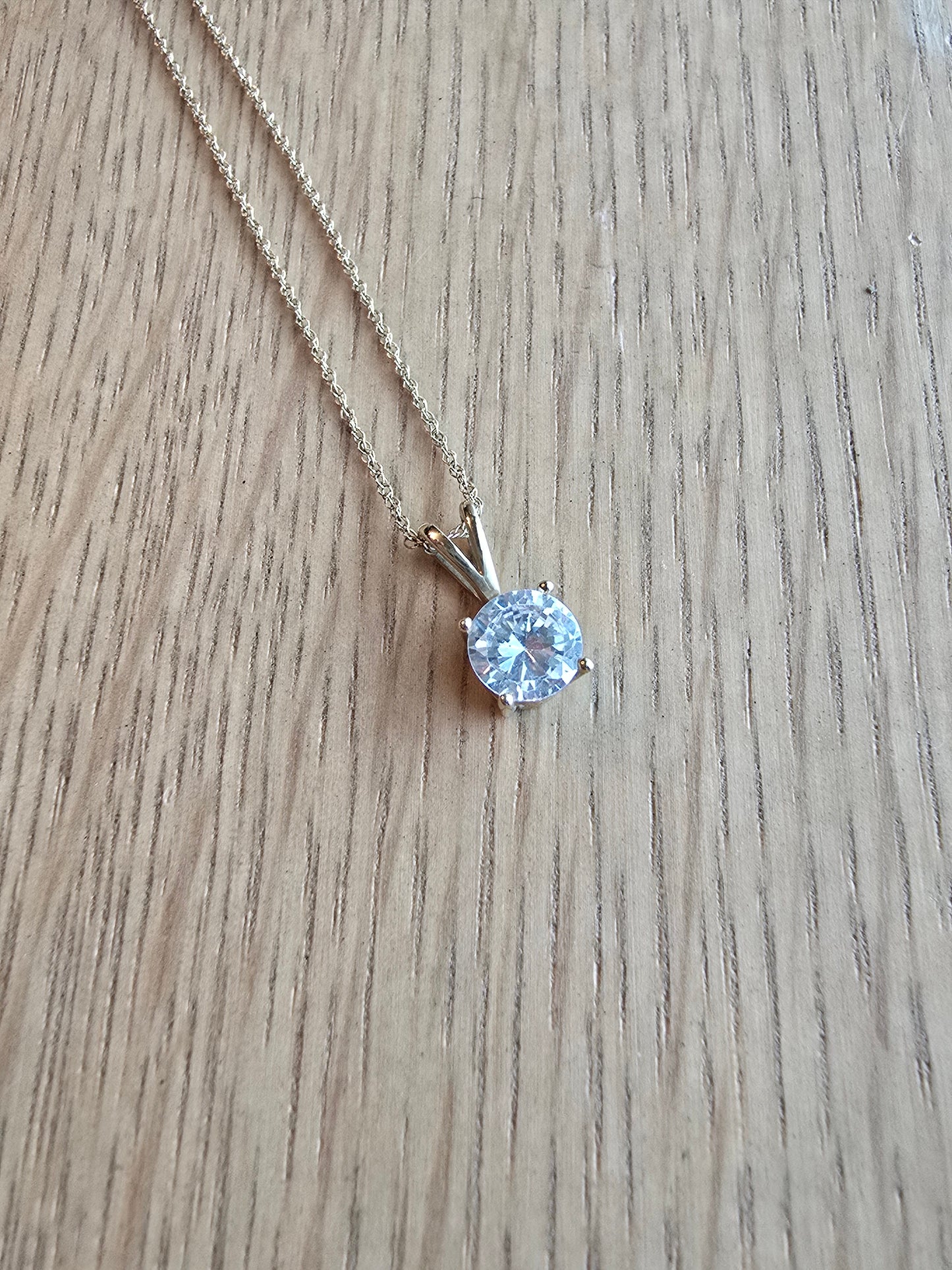 10K Yellow Gold Necklace with CZ