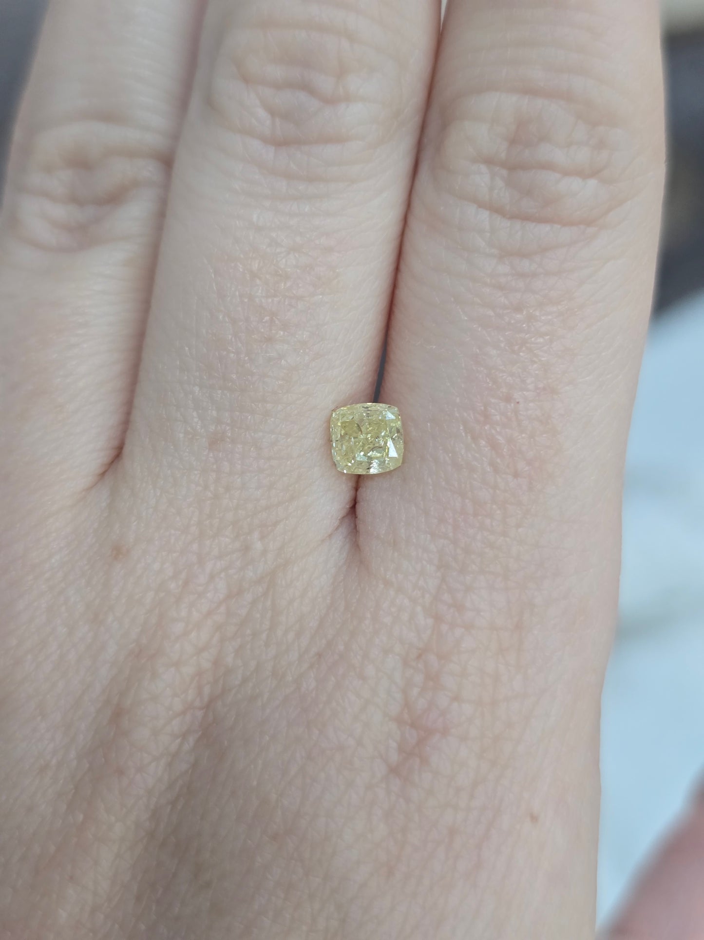 Loose 1.00 CT Natural Cushion Fancy Yellow Diamond