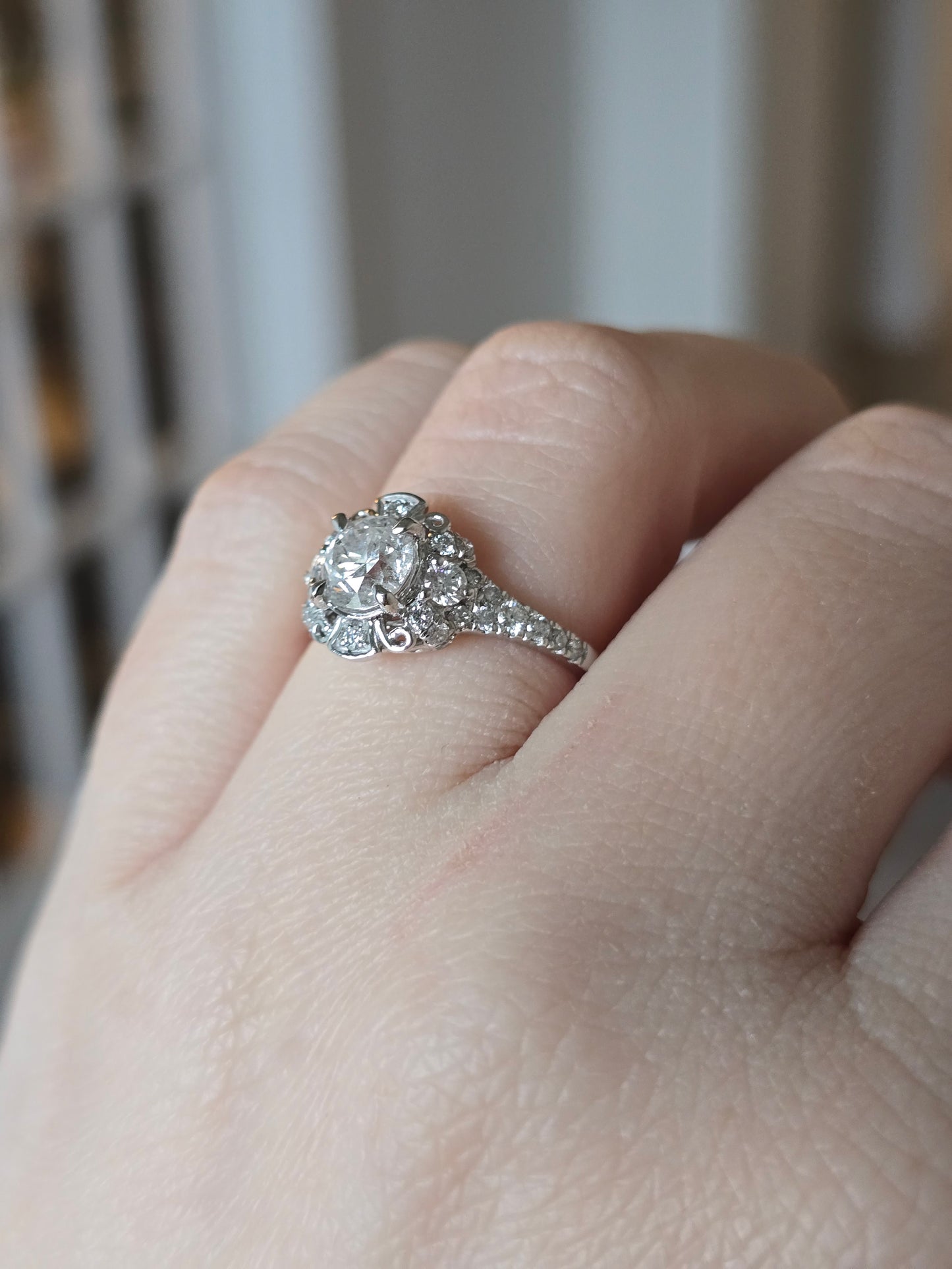 14k White Gold 1.55ct Round Natural Diamond Ring