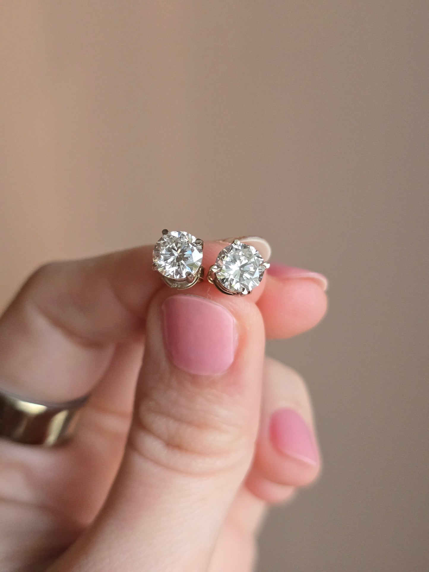 14k White Gold 2.35ct Lab Diamond Studs