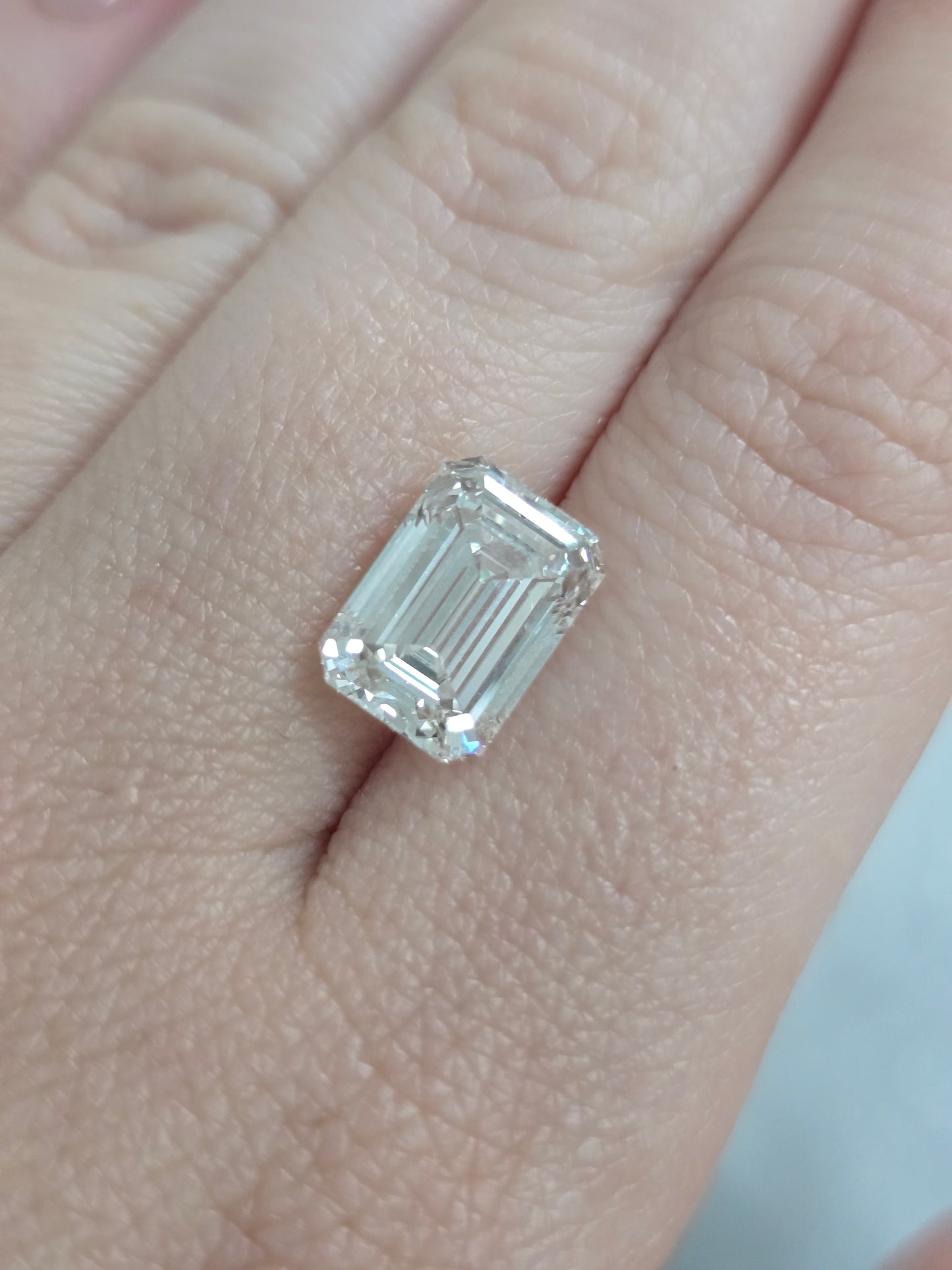 Loose 4.89 CT Emerald Cut Lab Grown Diamond with IGI Report