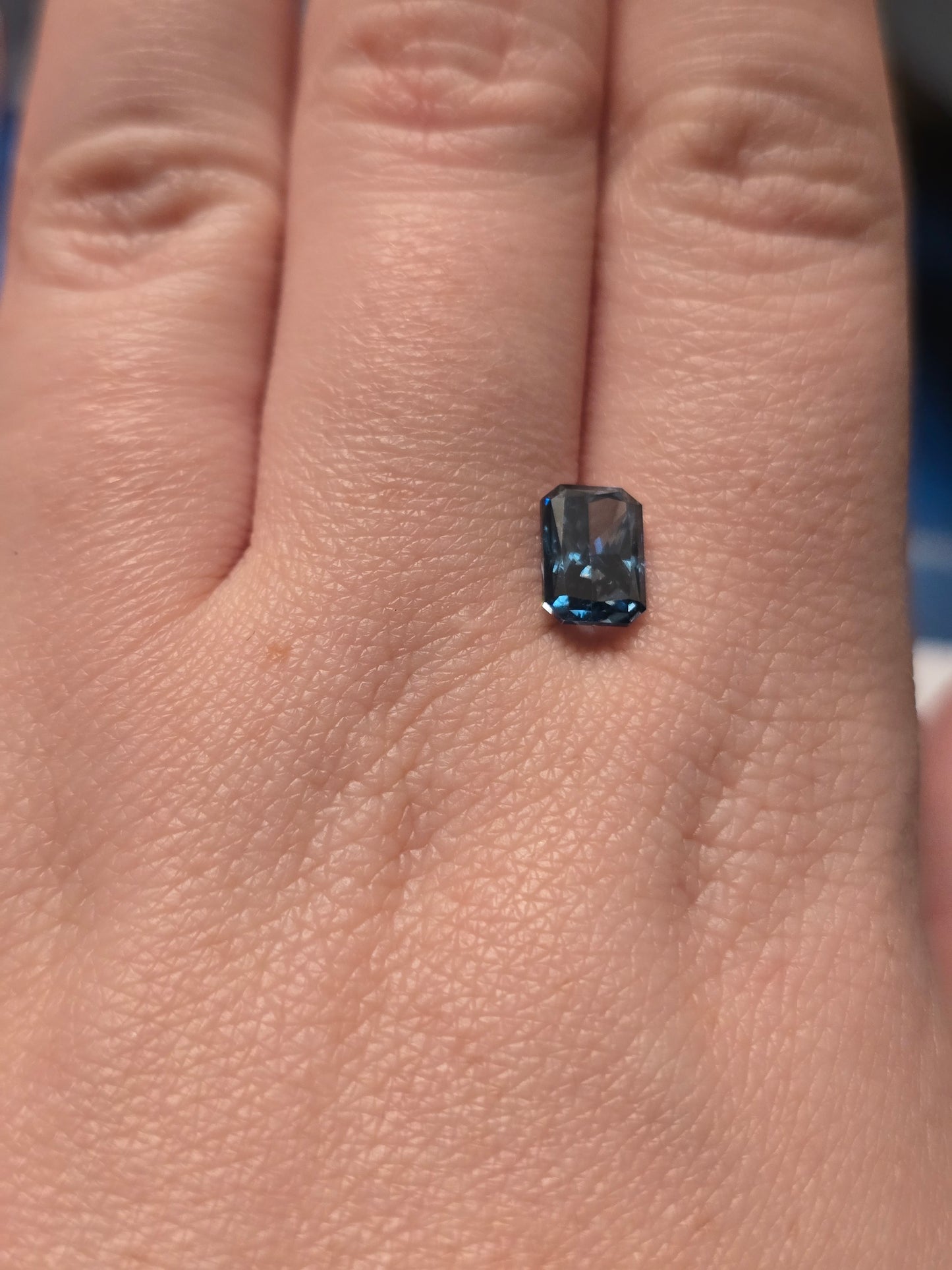 Loose Radiant Cut 1.65ct Fancy Blue Lab Diamond