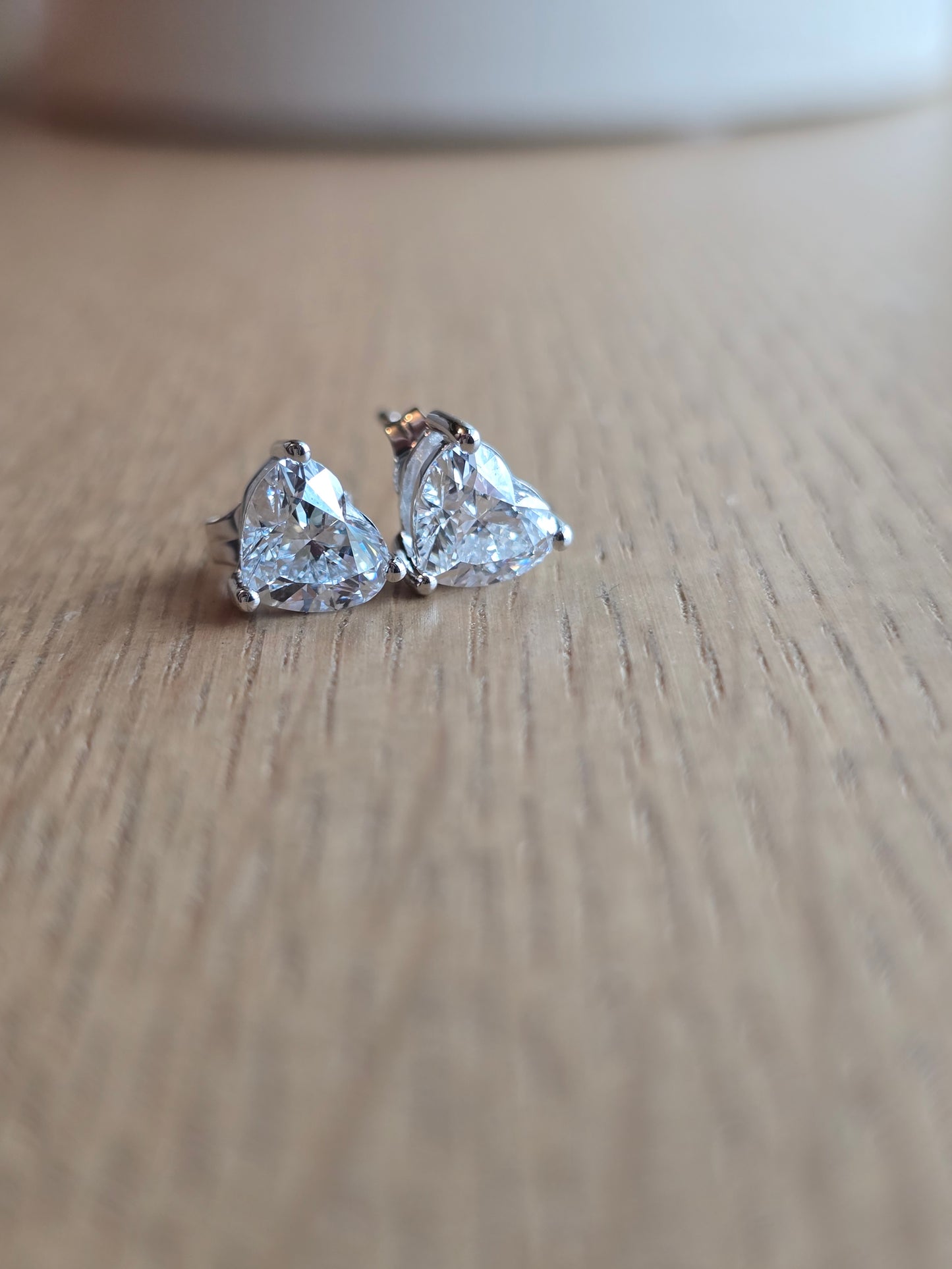 14K 2.00 CTW Lab Grown Heart Diamond Earrings