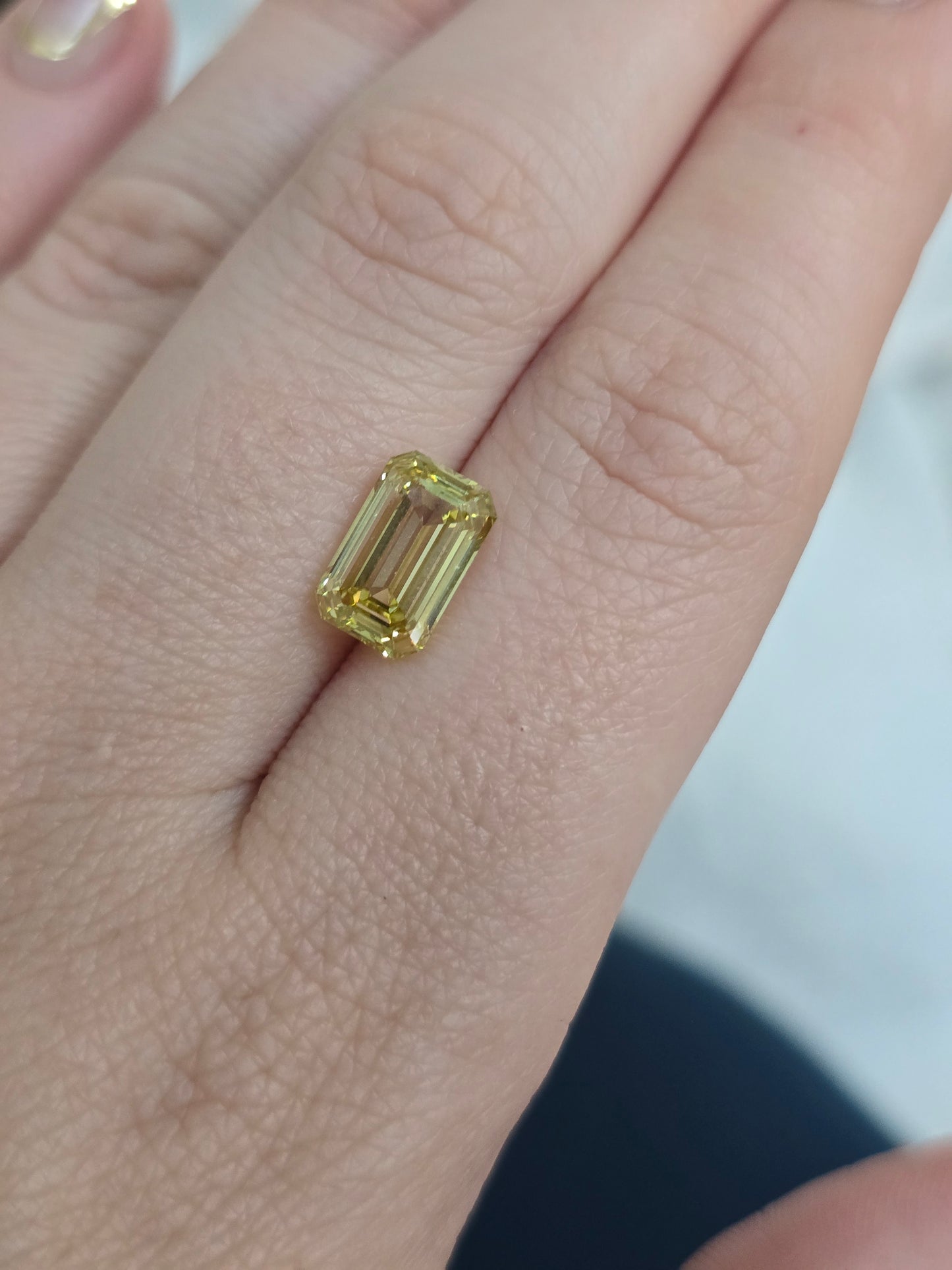 Loose 2.76 CT Lab Grown Fancy Yellow Diamond with IGI Report