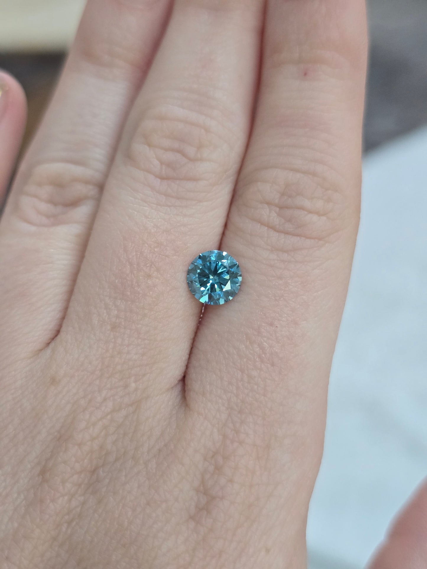 Loose Round Cut 1.53ct Fancy Blue Lab Diamond