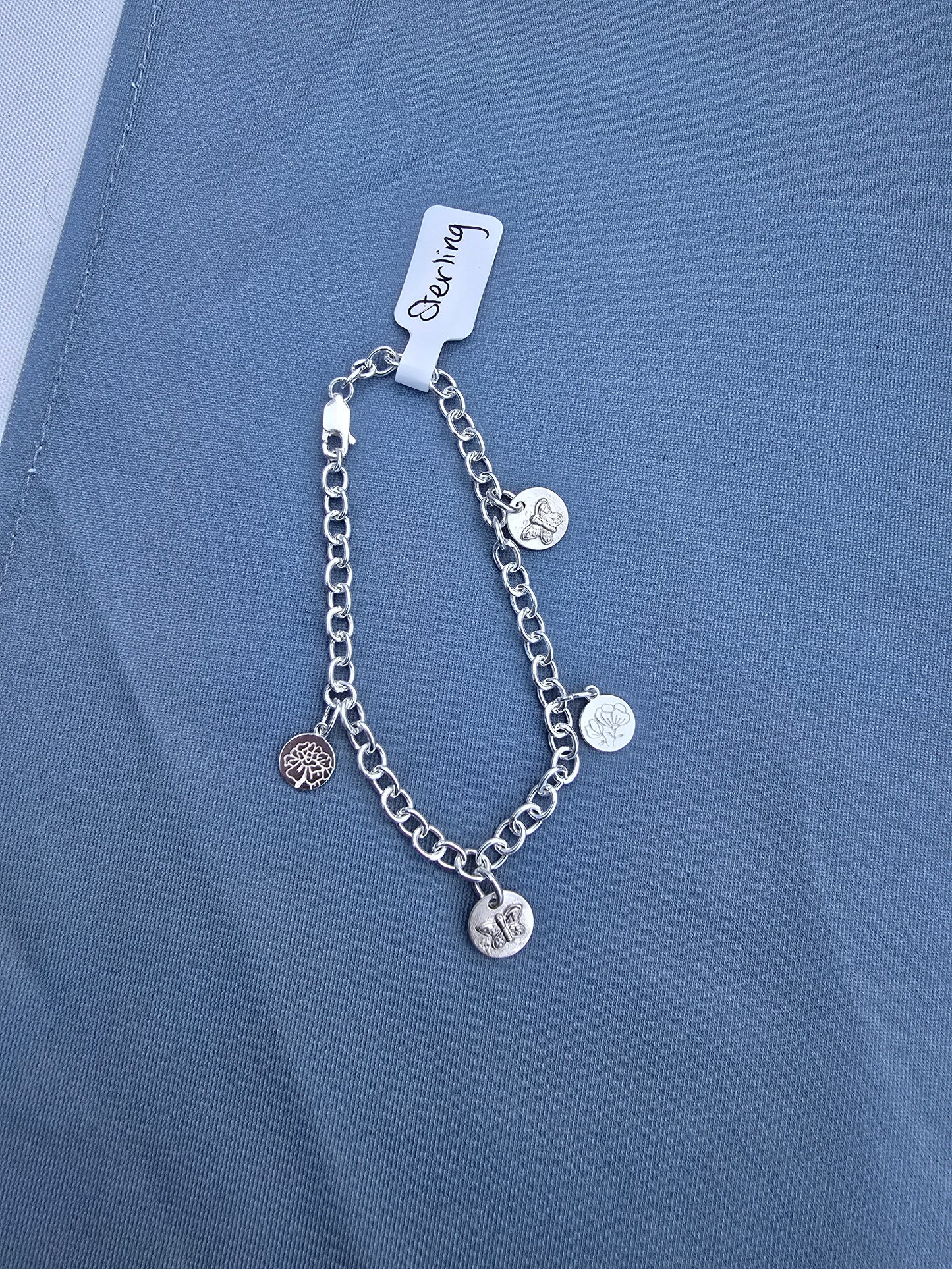 Floral & Butterfly Charm Bracelet