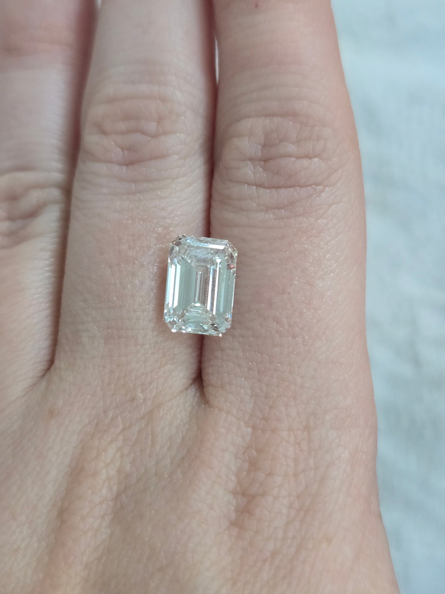 Loose 4.89 CT Emerald Cut Lab Grown Diamond with IGI Report