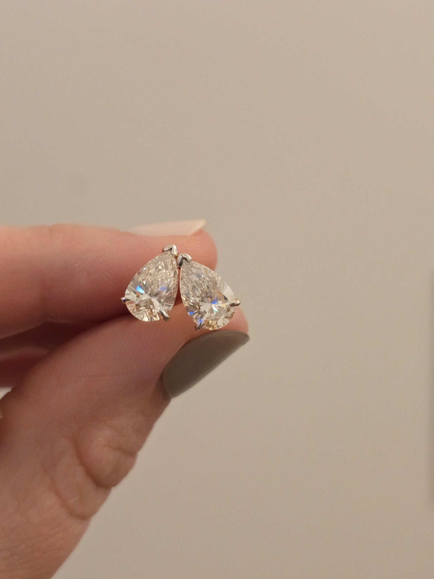 14K Yellow Gold 2.16 CTW Lab Grown Diamond Stud Earrings with IGI Reports