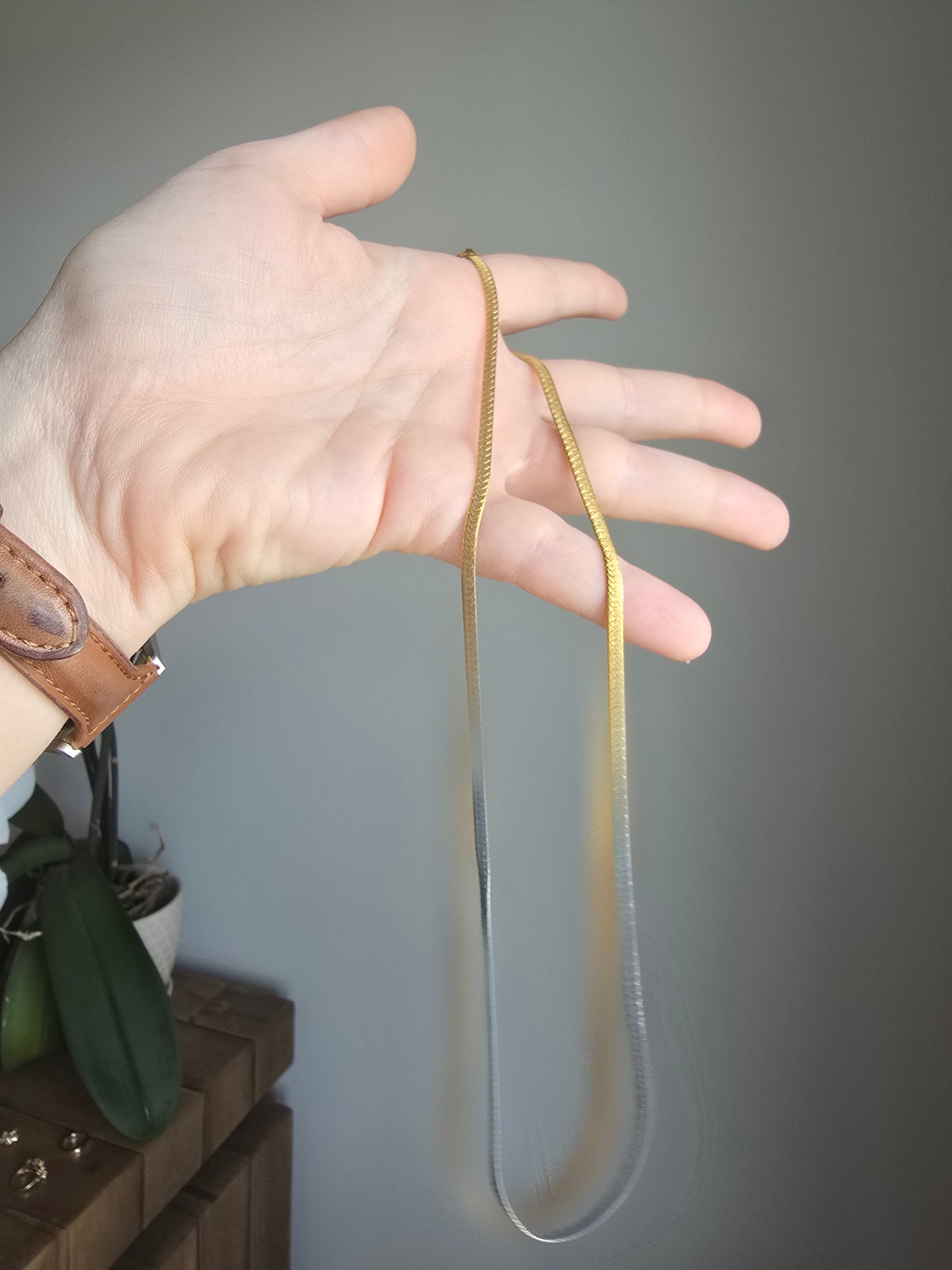 18k Yellow Gold Herringbone Chain