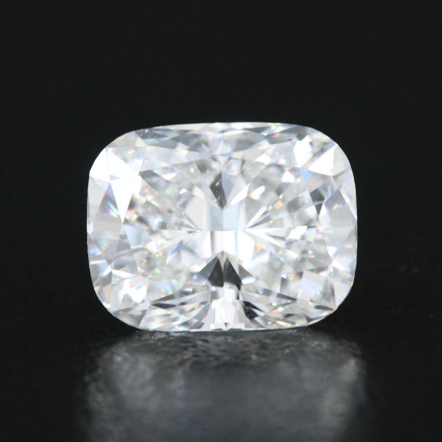 Loose 2.58 CT Cushion Lab Grown Diamond with IGI Report