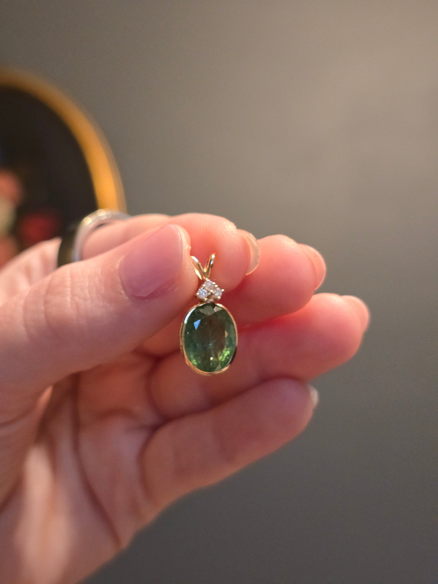 14k Yellow Gold Tourmaline Pendant