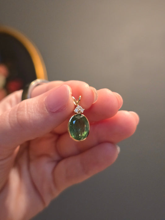 14k Yellow Gold Tourmaline Pendant