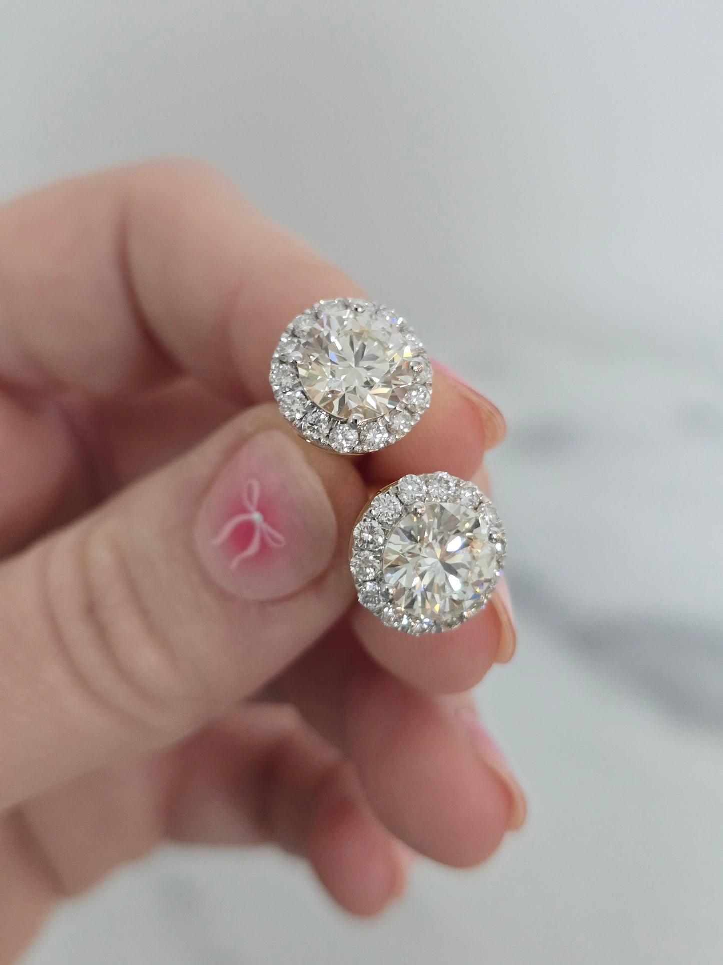 14k yellow gold 5.02ct Lab Diamond Studs