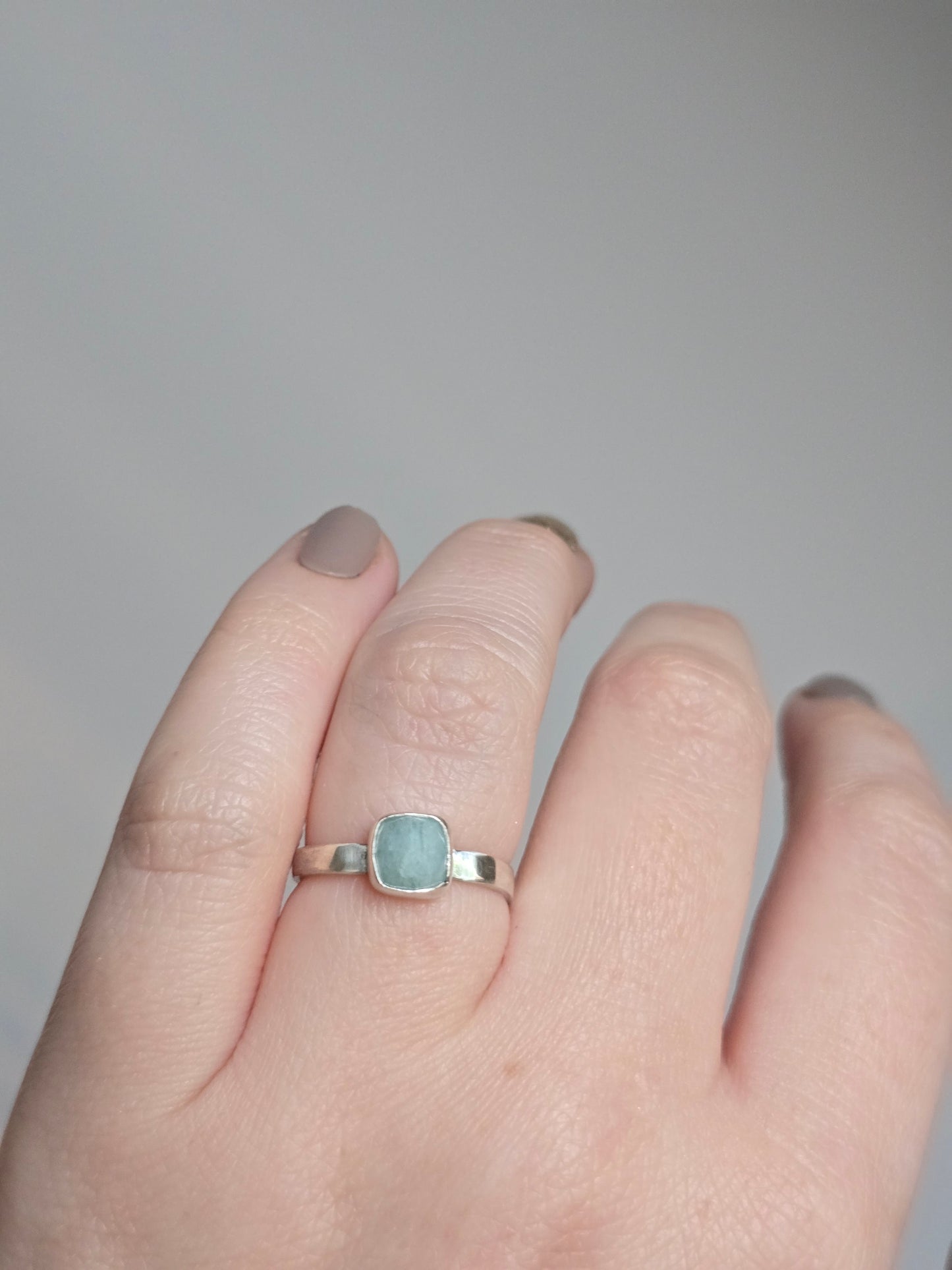 Made to Order - Glow Aquamarine Wide Stacker Ring