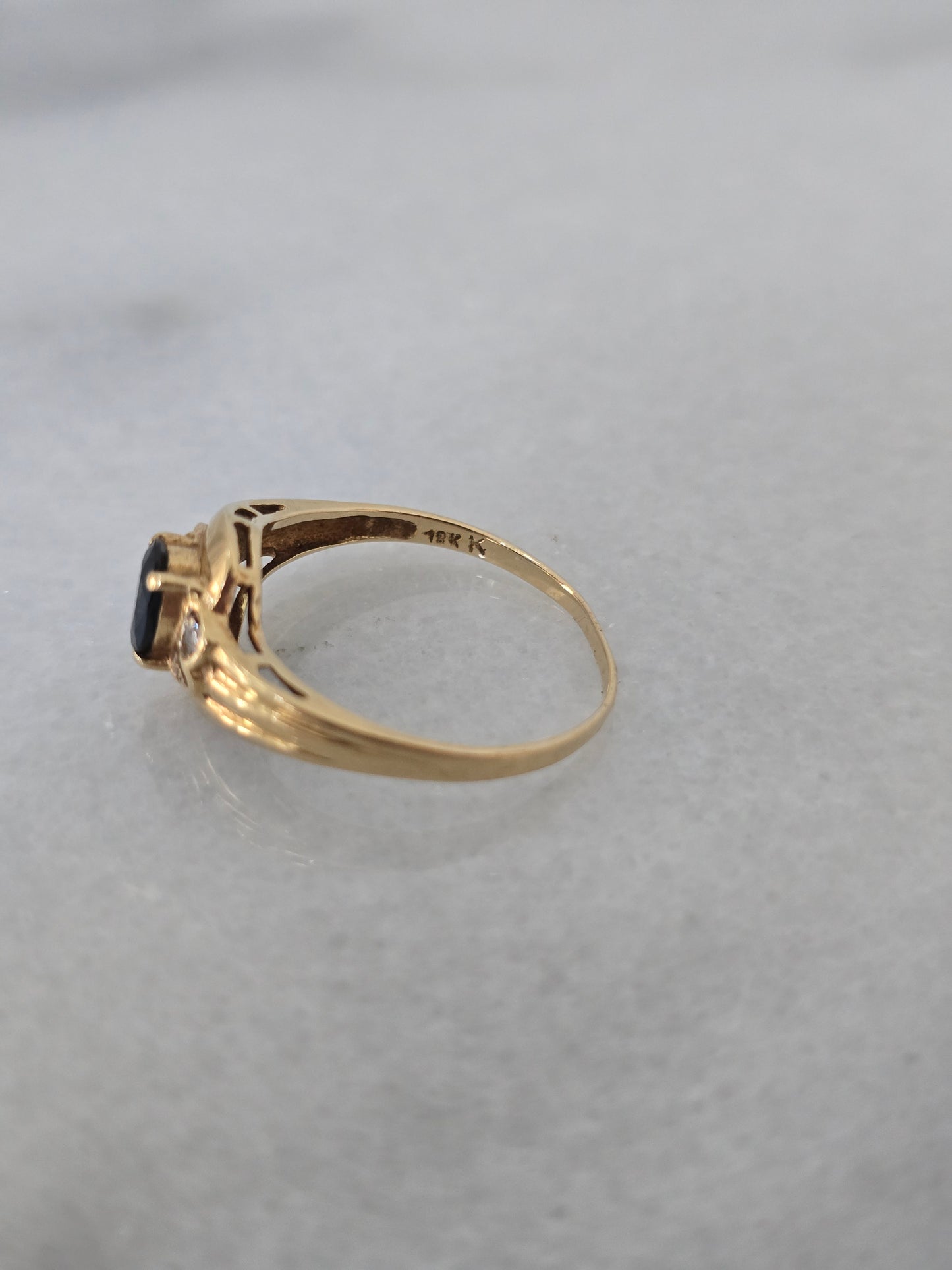 18k Sapphire Ring and Earring Set