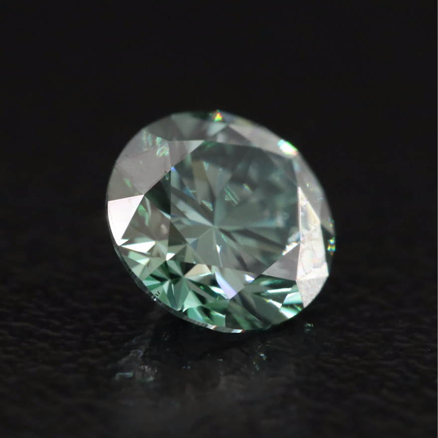 Loose 1.07 CT Round Lab Grown Fancy Green Diamond