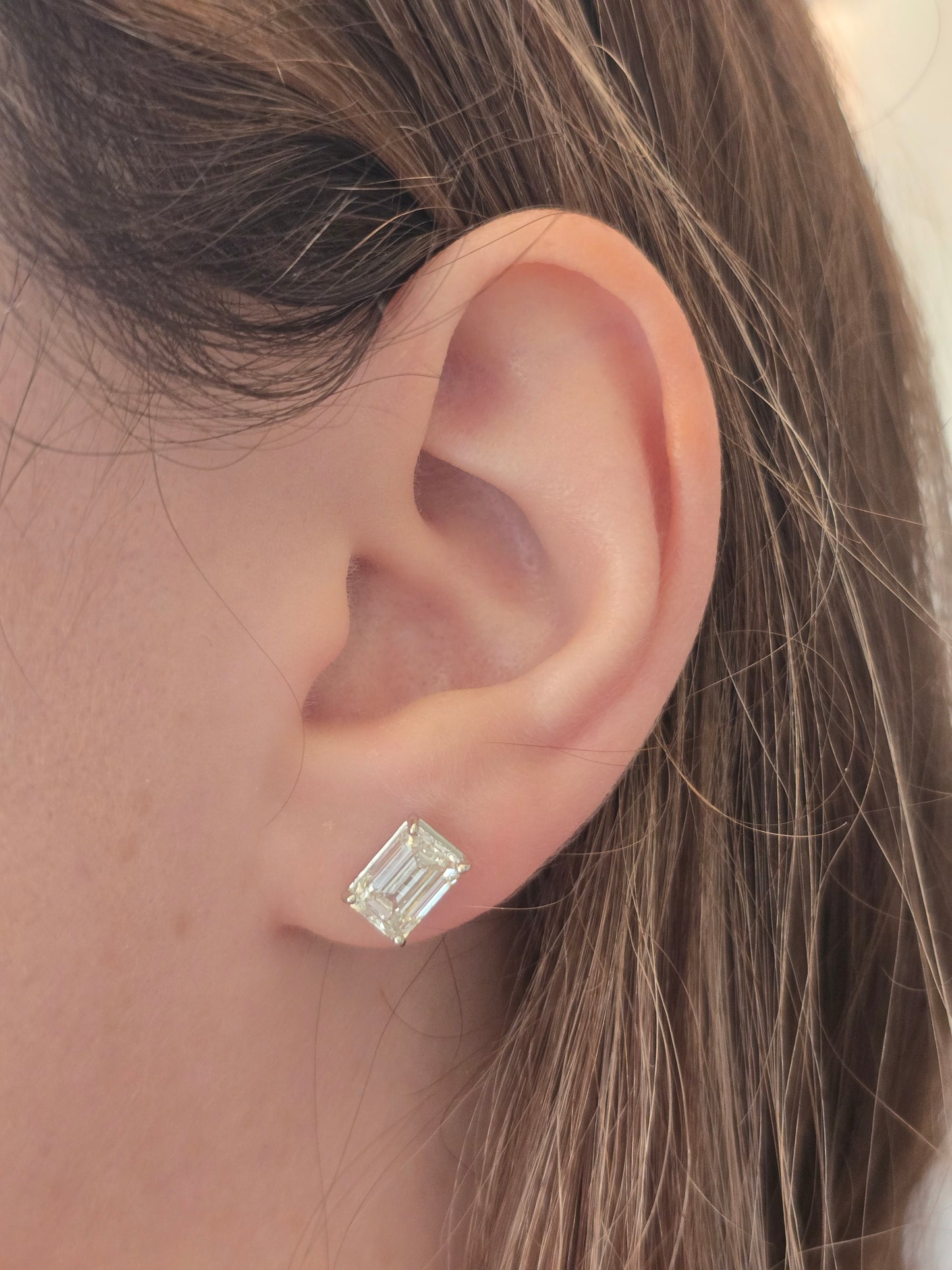 14k White Gold 3ct Lab Diamond Studs