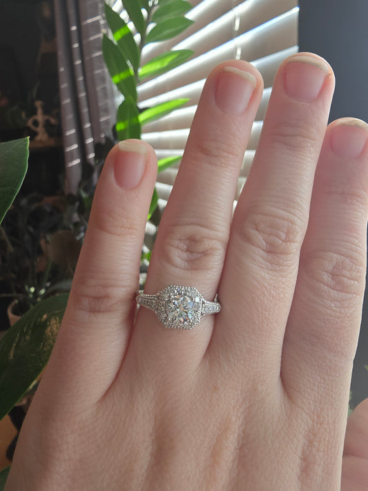 14K White Gold 0.95 CTW Lab Grown Diamond Ring