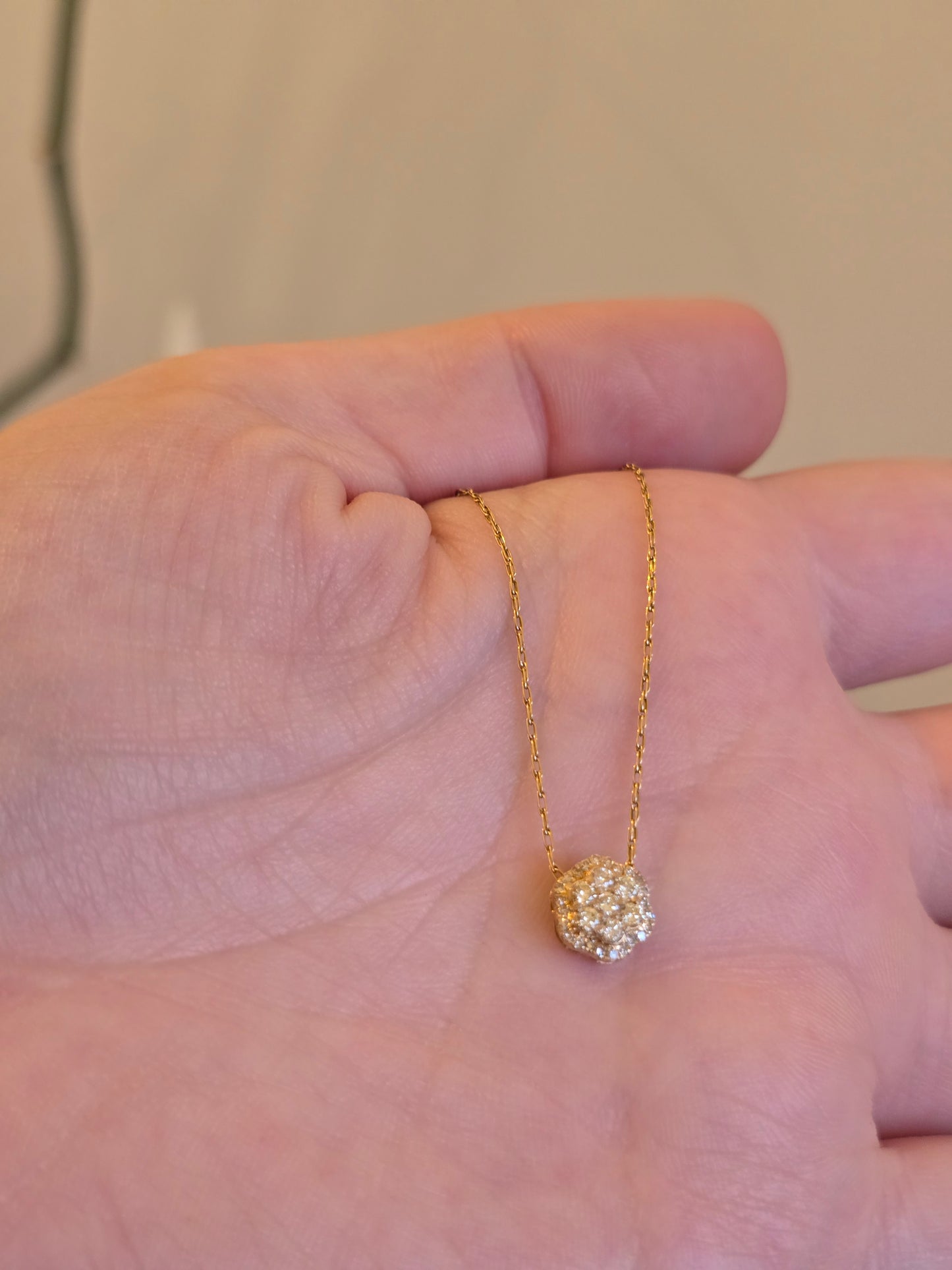 14K Yellow Gold Diamond Necklace