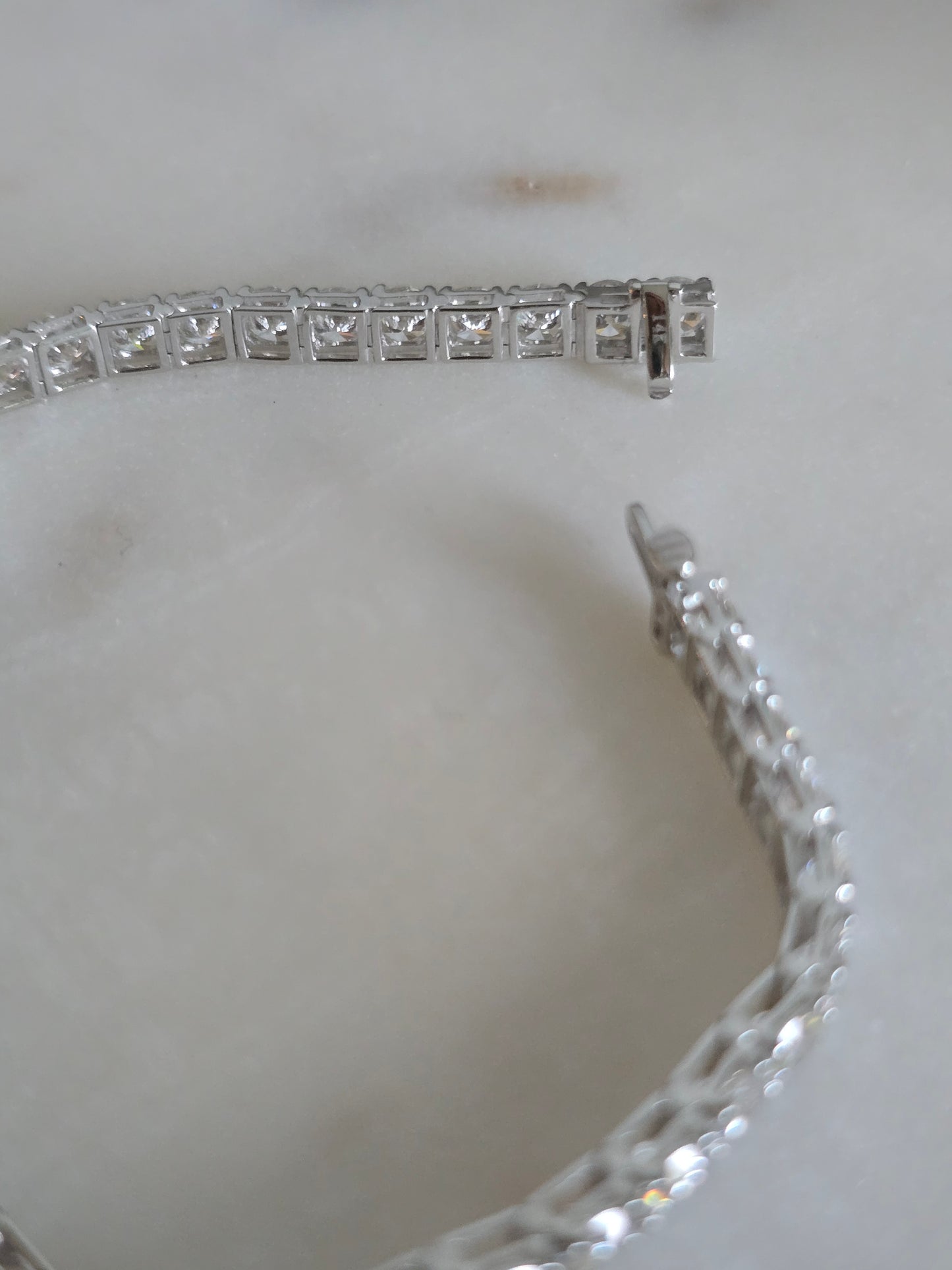 14k White Gold 10ct Lab Diamond Bracelet