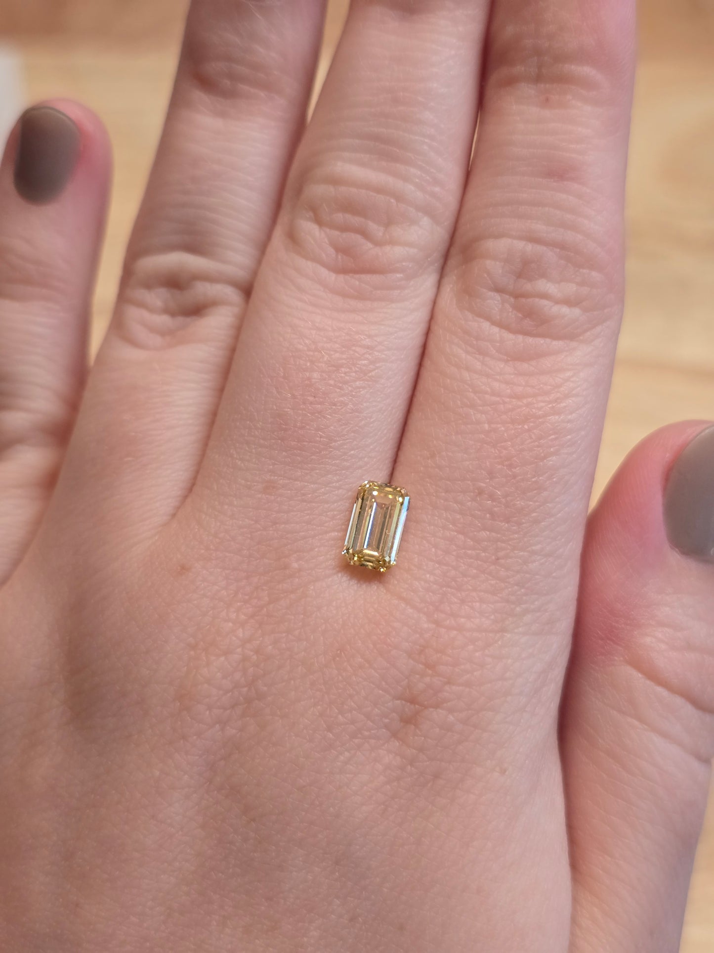 Loose 1.51 CT Lab Grown Fancy Yellow Diamond with IGI Report