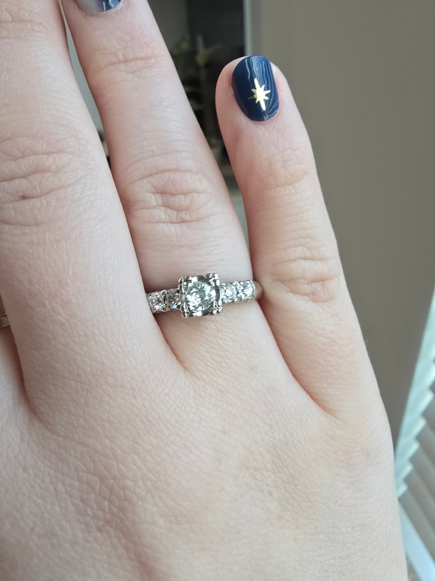 Vintage 14K White Gold 0.52 CTW Diamond Ring