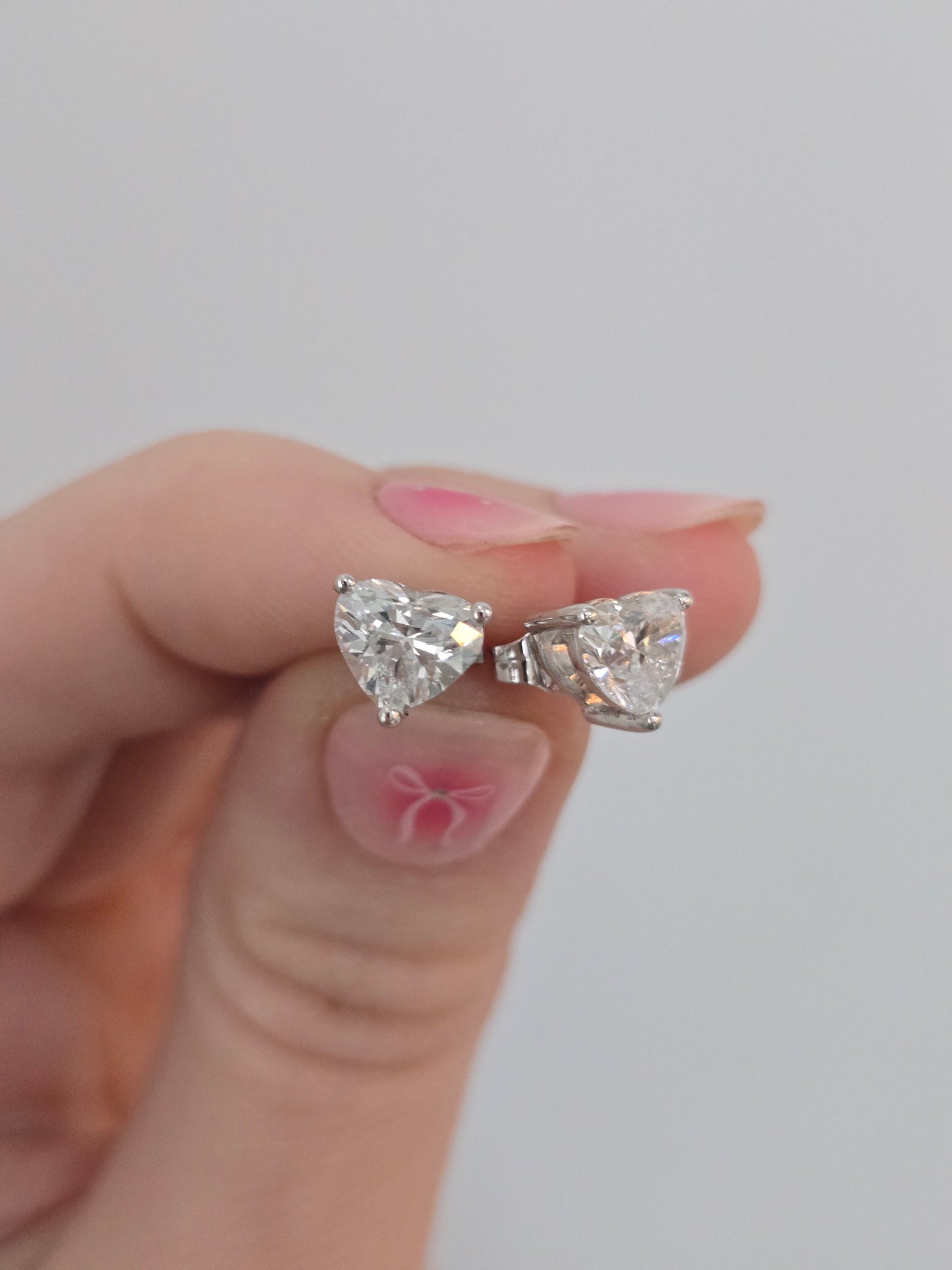 14K 2.00 CTW Lab Grown Heart Diamond Earrings
