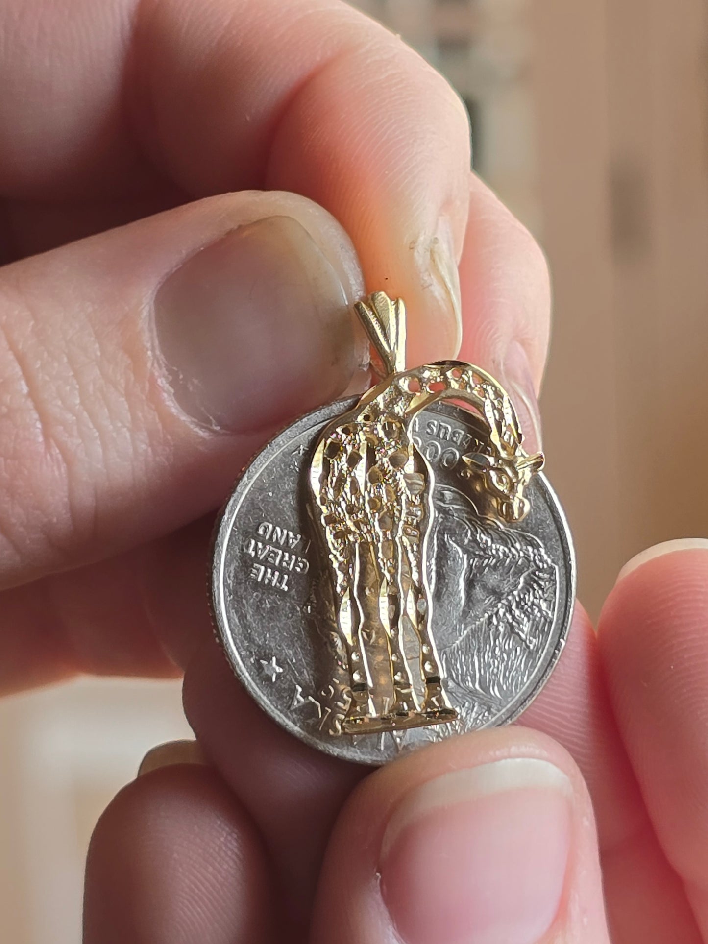 14K Yellow Gold Giraffe Pendant