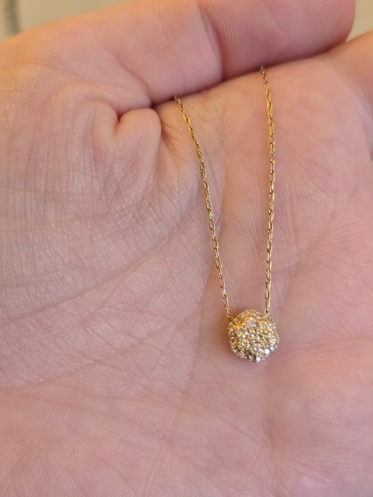 14K Yellow Gold Diamond Necklace