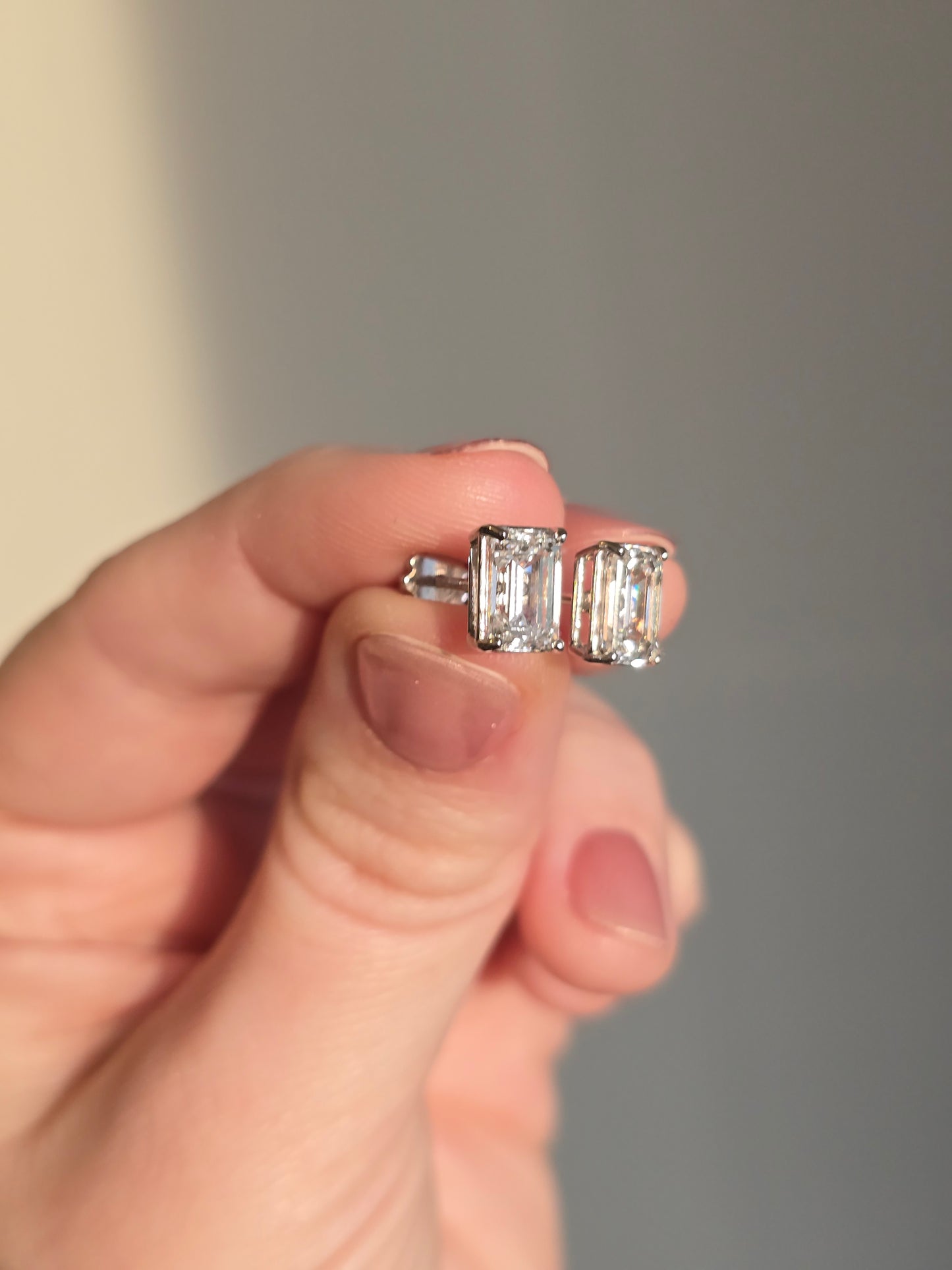 14k White Gold 3ct Lab Diamond Studs