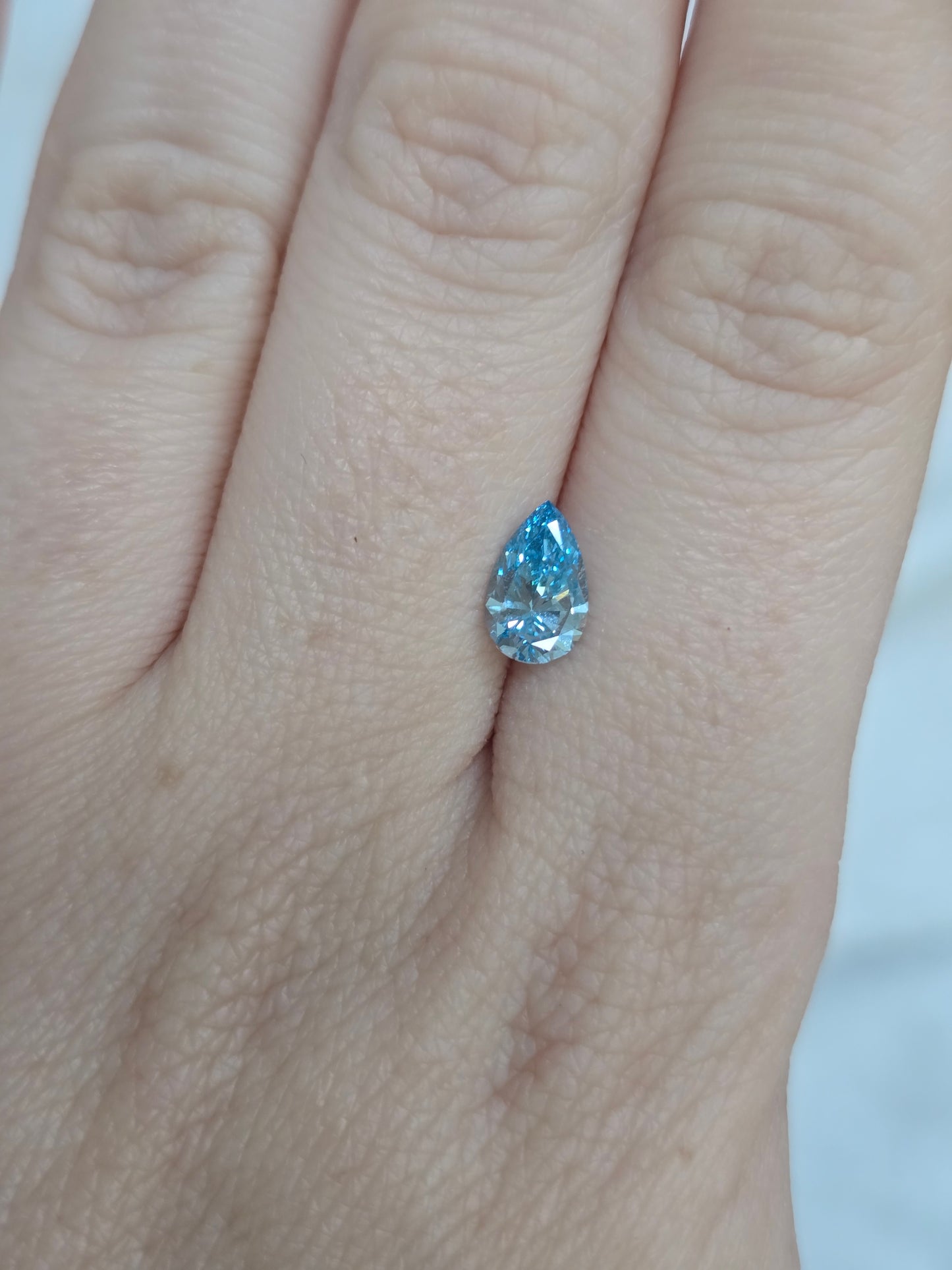 Loose 1.00 CT Pear Lab Grown Fancy Blue Diamond