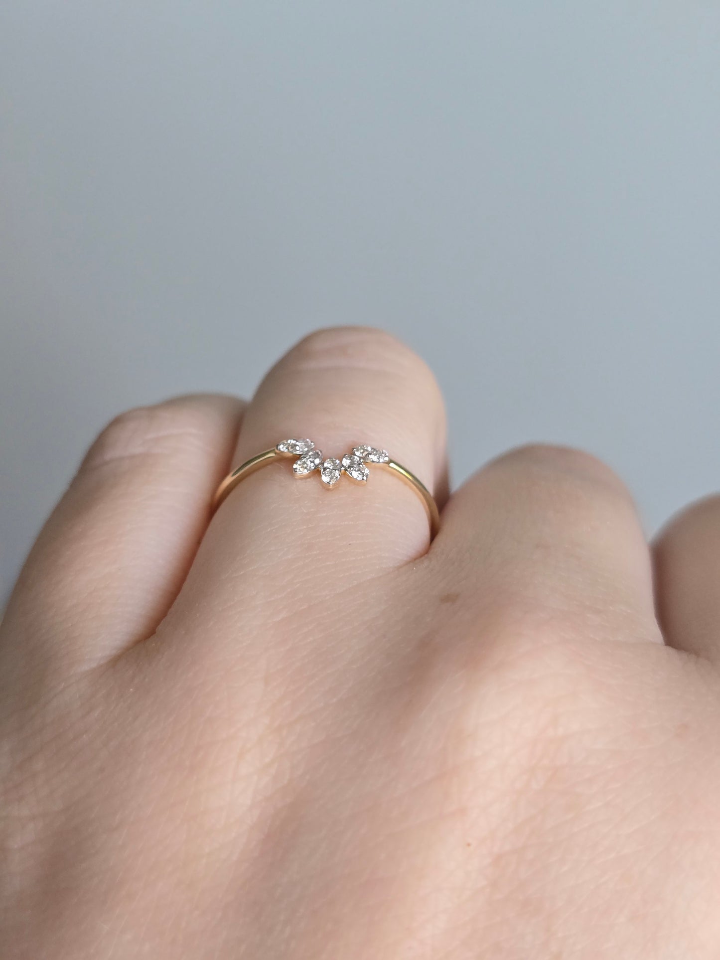 14K Yellow Gold 0.11ct Diamond Ring