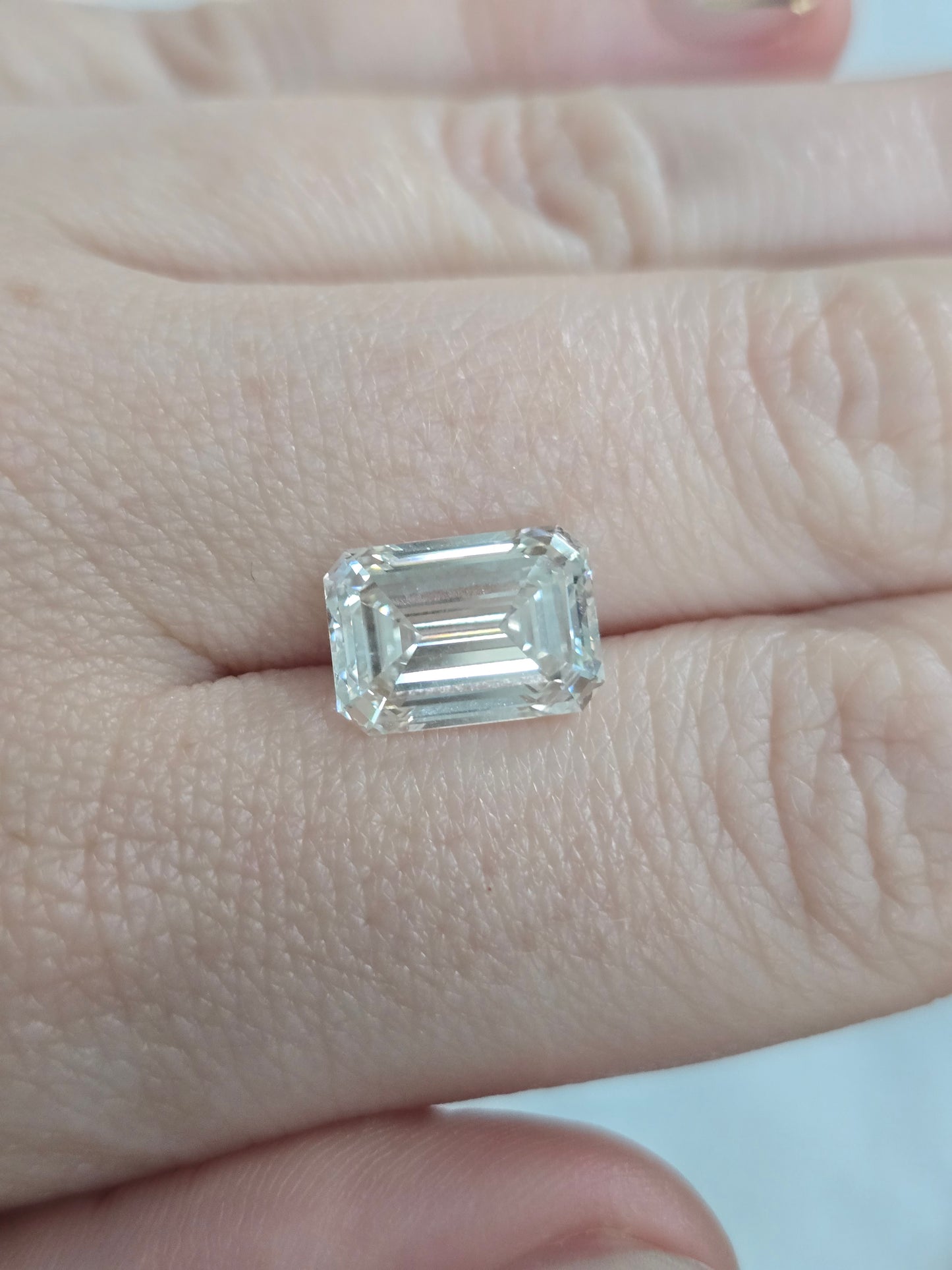 Loose 4.89 CT Emerald Cut Lab Grown Diamond with IGI Report