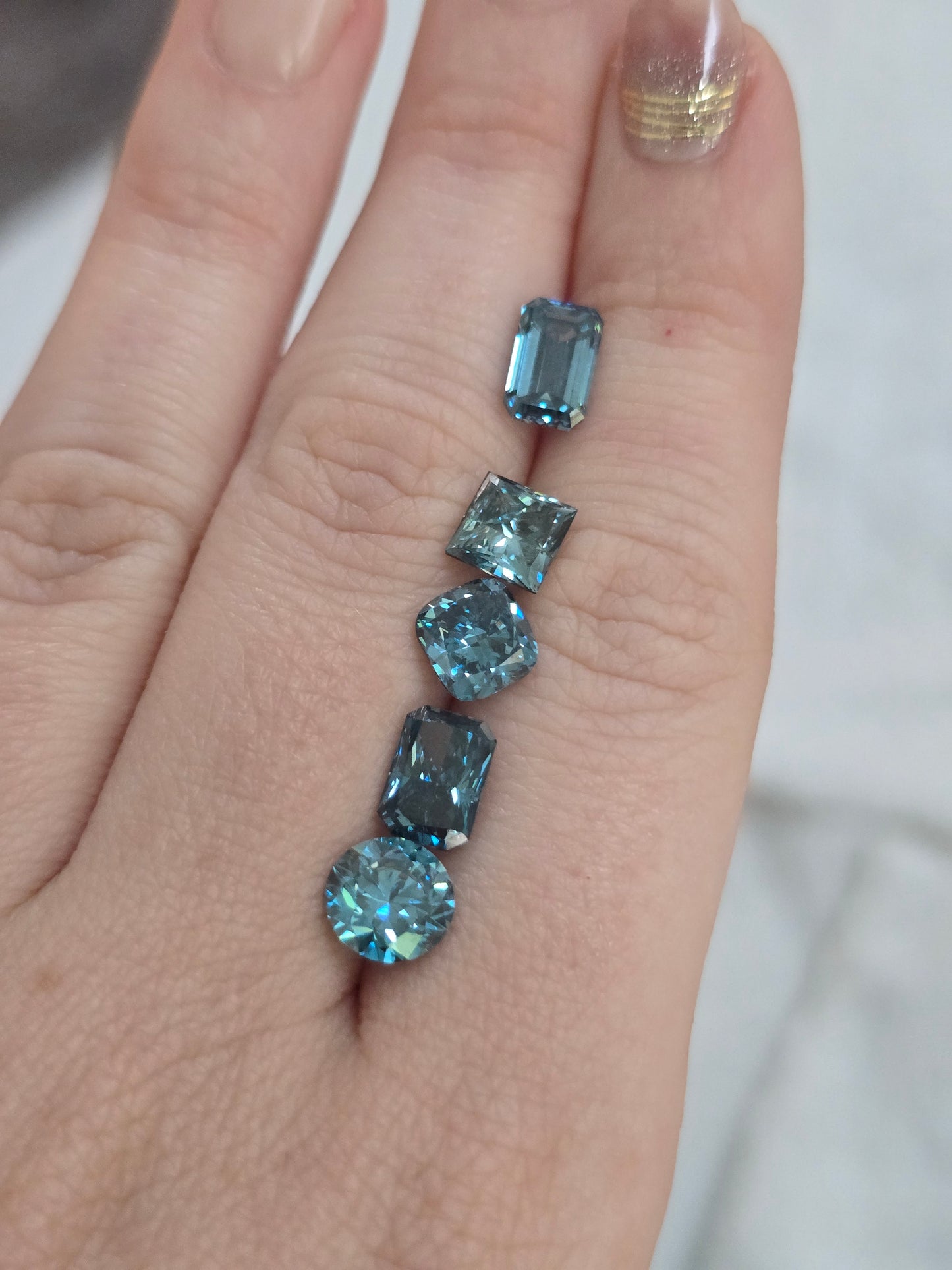 Loose Cushion Cut 1.5ct Fancy Blue Lab Diamond