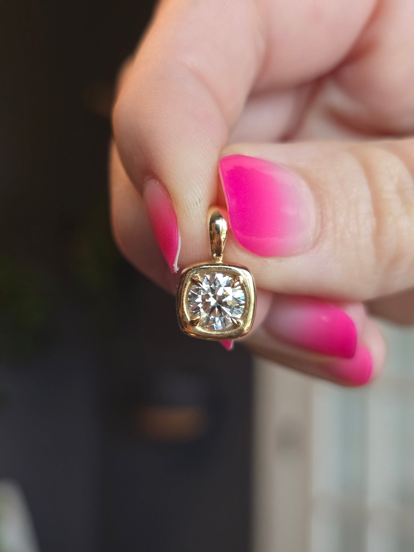 14k Yellow Gold 1ct Lab Diamond Pendant
