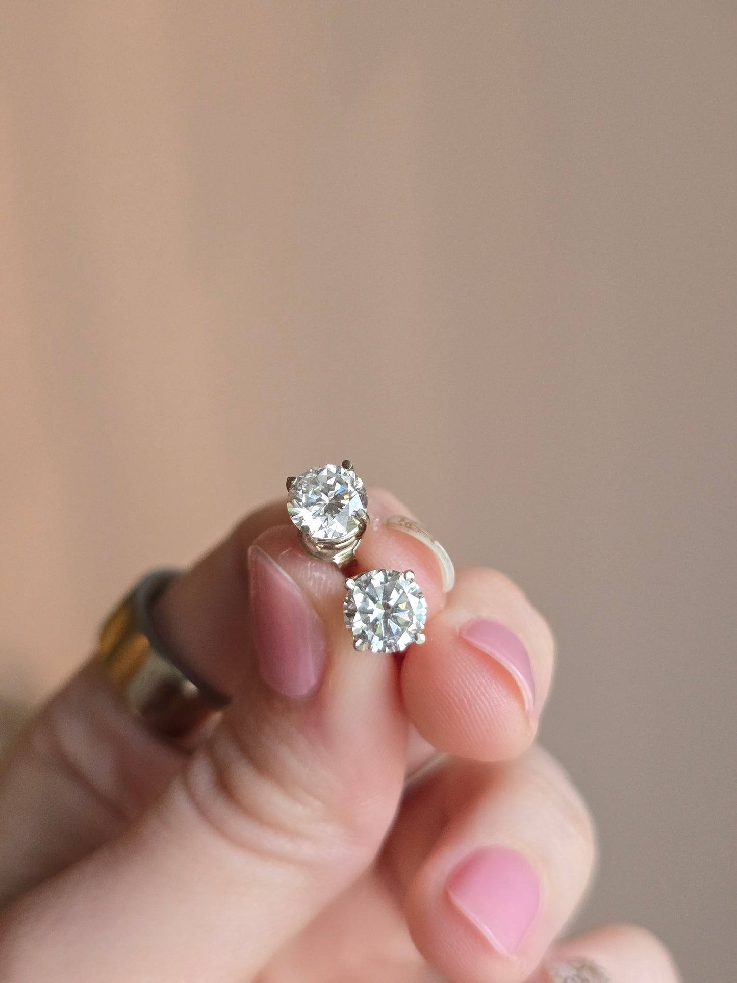 14k White Gold 2.35ct Lab Diamond Studs