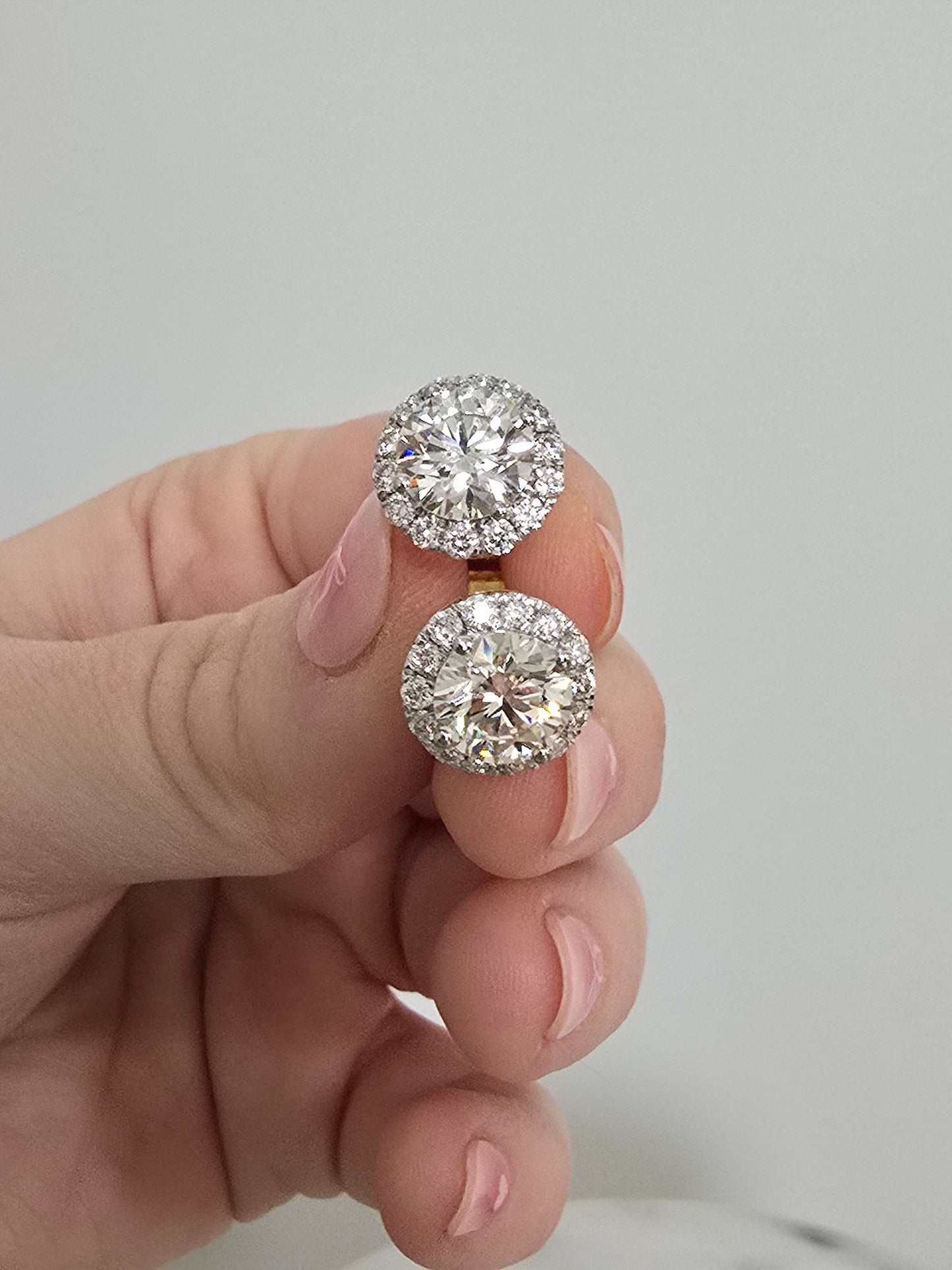14k yellow gold 5.02ct Lab Diamond Studs