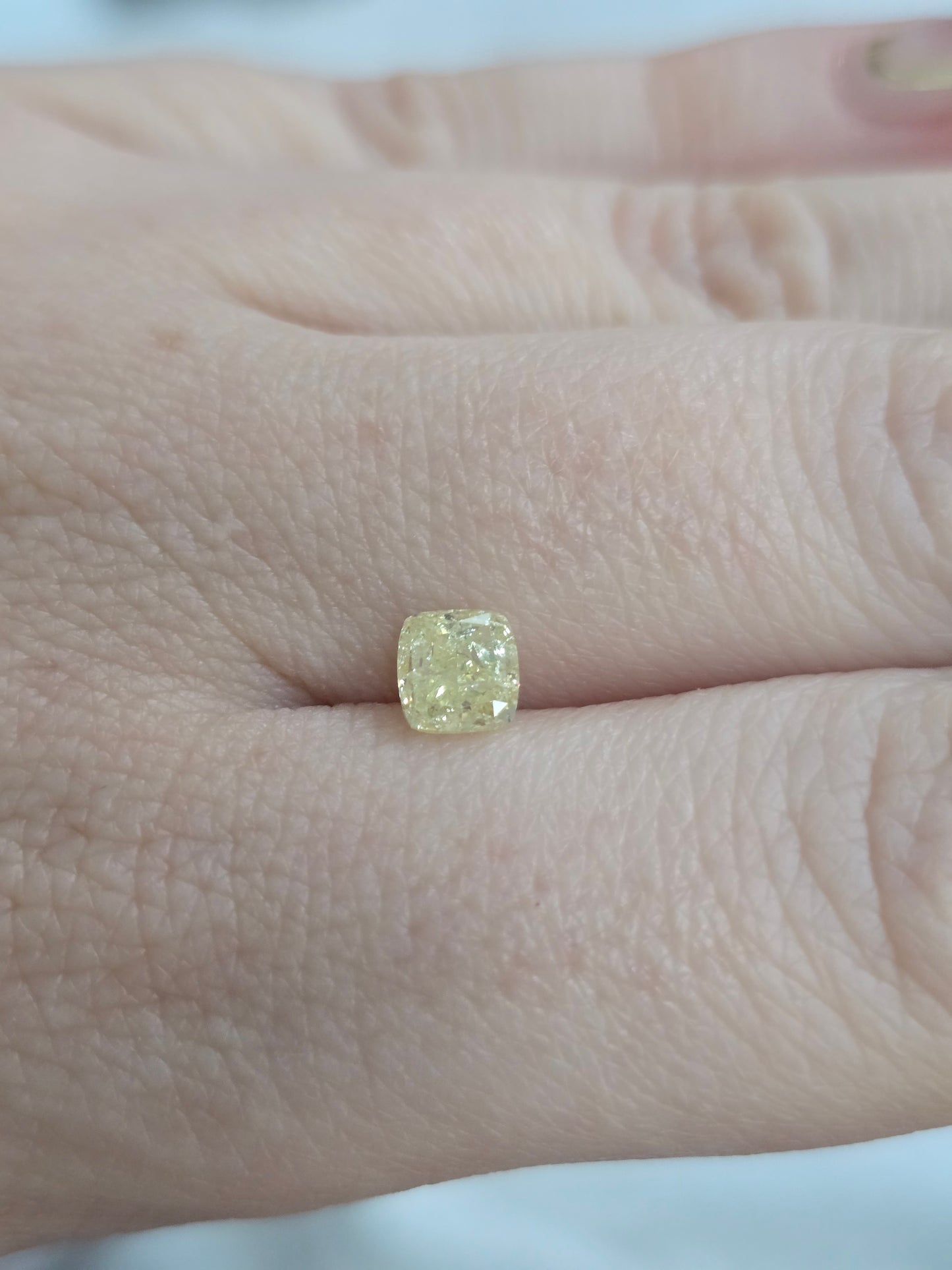Loose 1.00 CT Natural Cushion Fancy Yellow Diamond